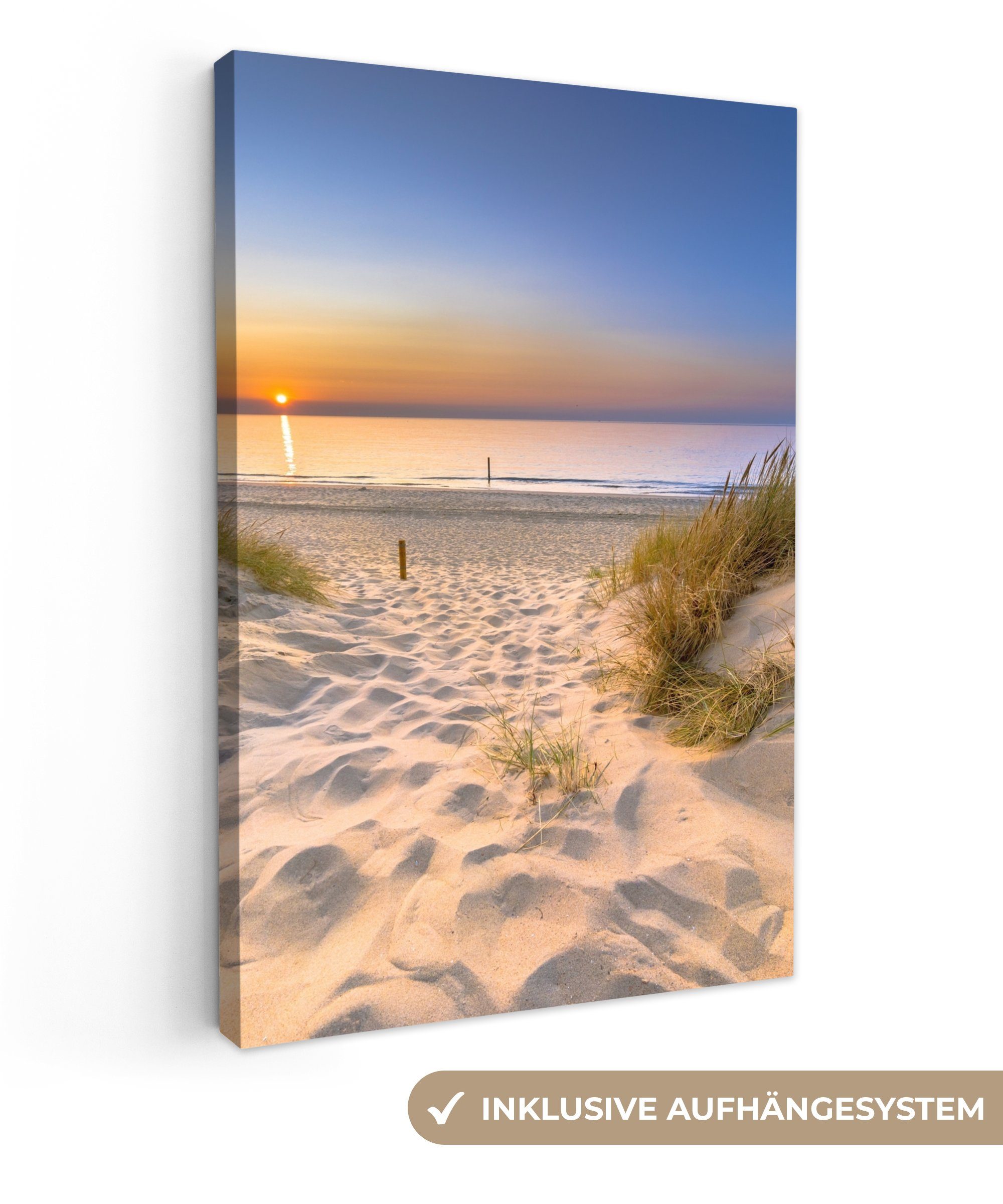 OneMillionCanvasses® Leinwandbild Düne - Sonnenuntergang - Horizont - Stran günstig online kaufen