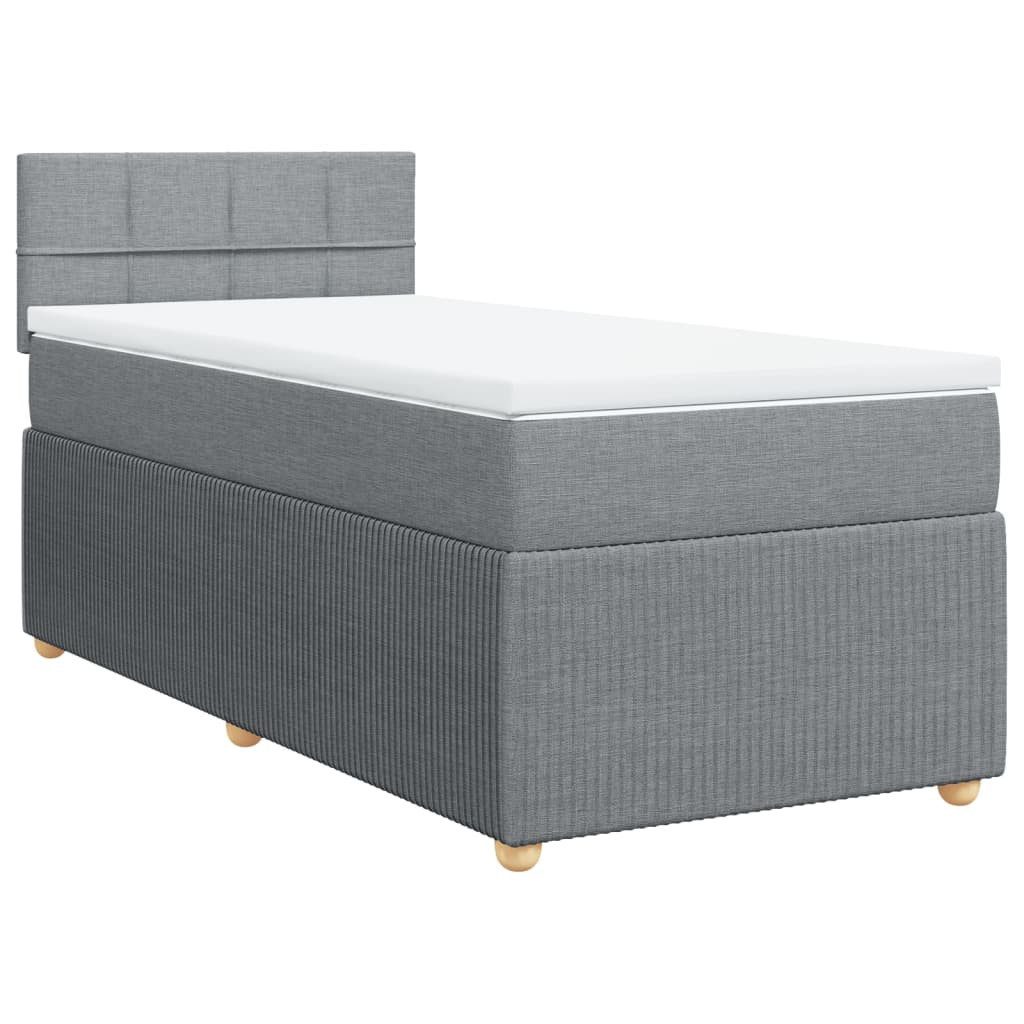 vidaXL Bett Boxspringbett mit Matratze Hellgrau günstig online kaufen