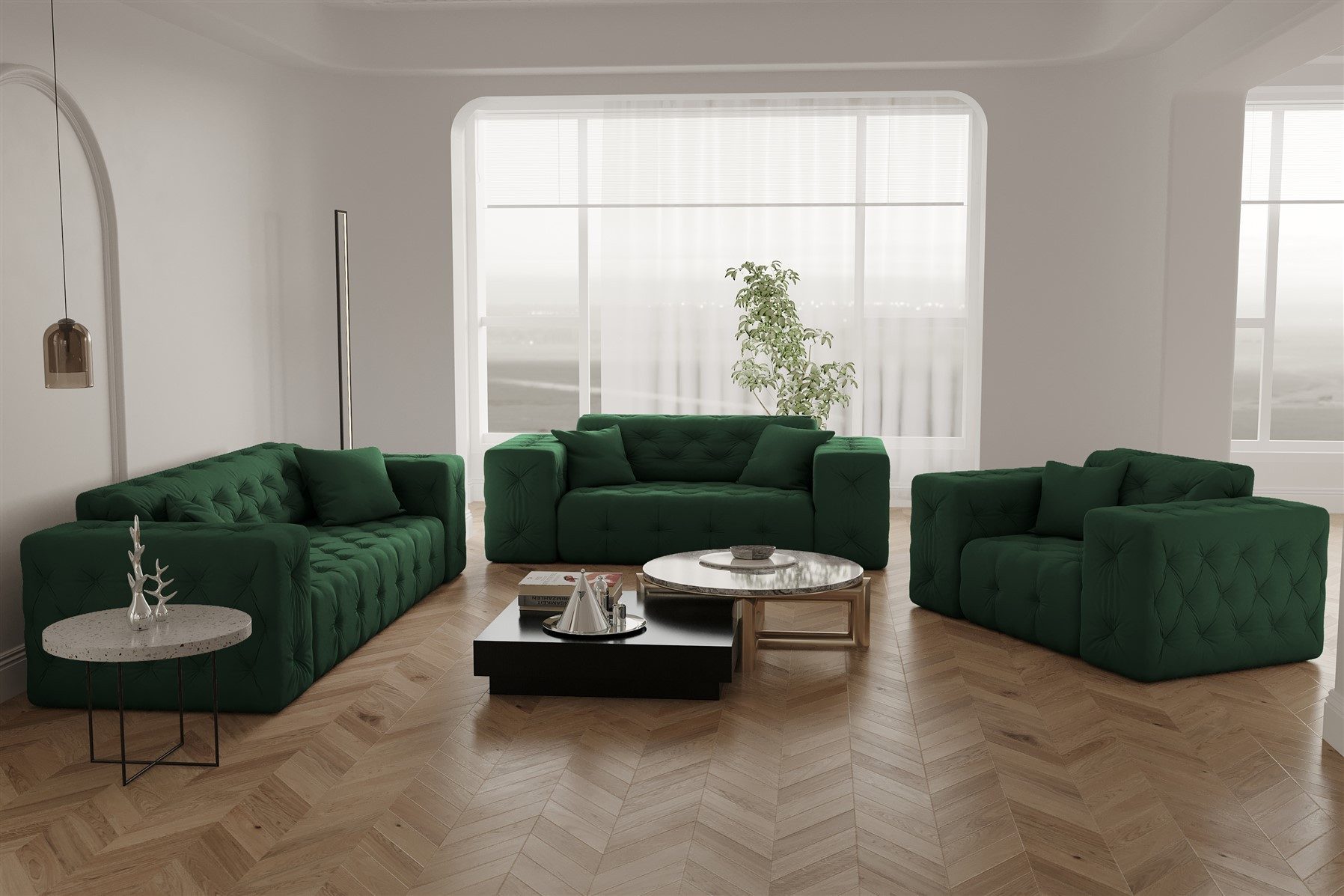 Fun Möbel Polstergarnitur Sofaset Designersofa CHANTAL günstig online kaufen
