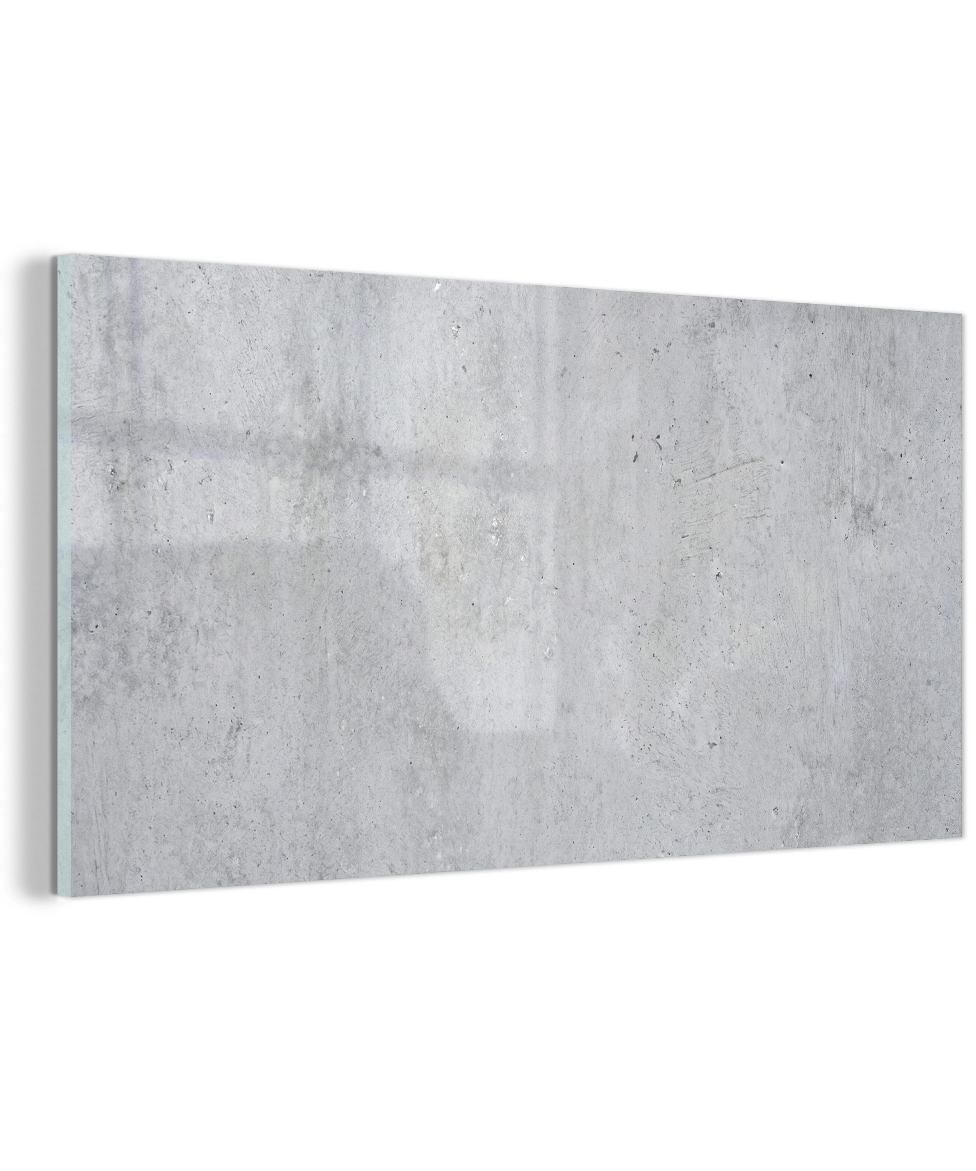 MuchoWow Acrylglasbild Beton – Textur – Hintergrund – Grau – Industriell, Inkl. Aufhängung, Dekorative Bild für Küche & Wohnzimmer auf Glas, 40x20 cm