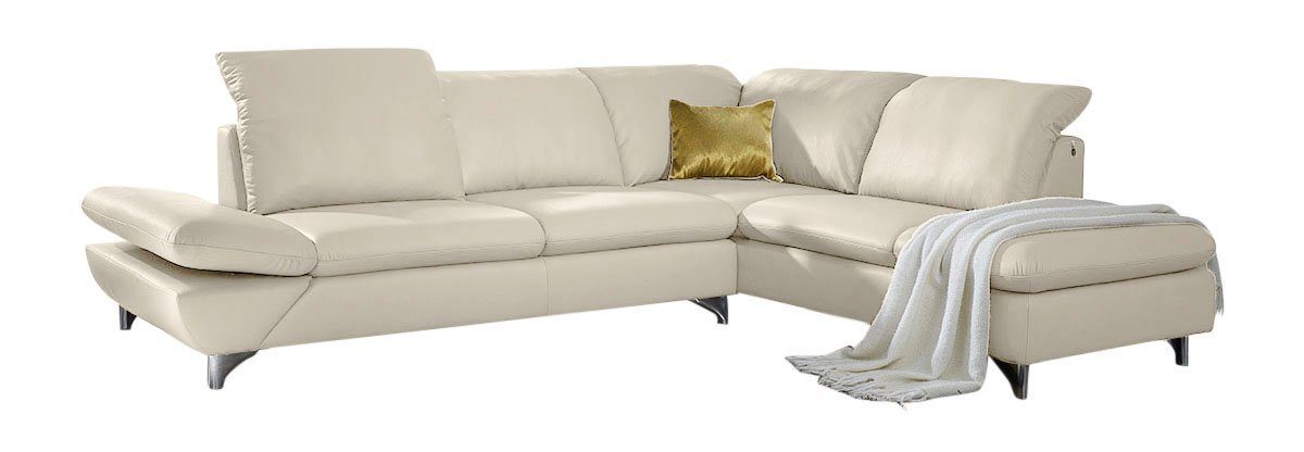 W.SCHILLIG Ecksofa taoo, elegant und zeitlos, bequem, L-Form, mit Sitziefenverstellung & Kopfteilverstellung