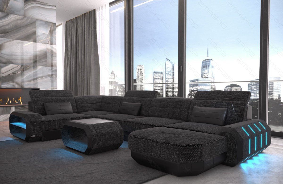 Sofa Dreams Wohnlandschaft Stoff Polster Designer Sofa Roma U Form H Strukt günstig online kaufen