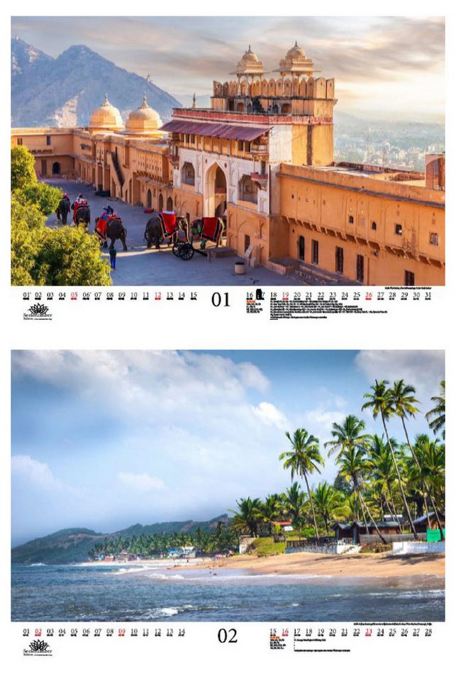 Thumbnail - Seelenzauber Wandkalender Reisezauber Indien DIN A3 Kalender für 2025 Land Urlaub Strand