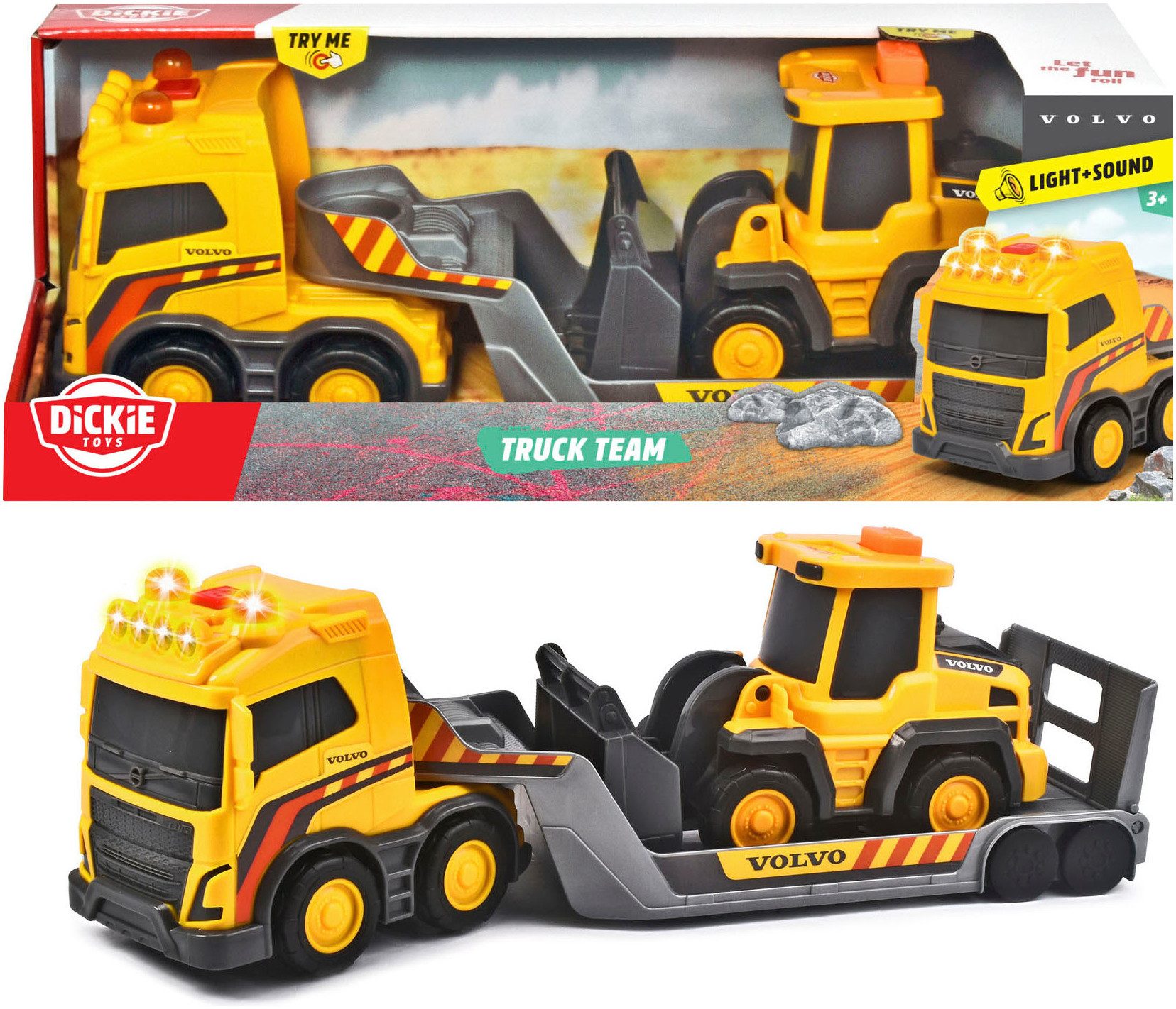 Dickie Toys Spielzeug-Baumaschine Volvo Truck Team, (Set), mit Licht und So günstig online kaufen