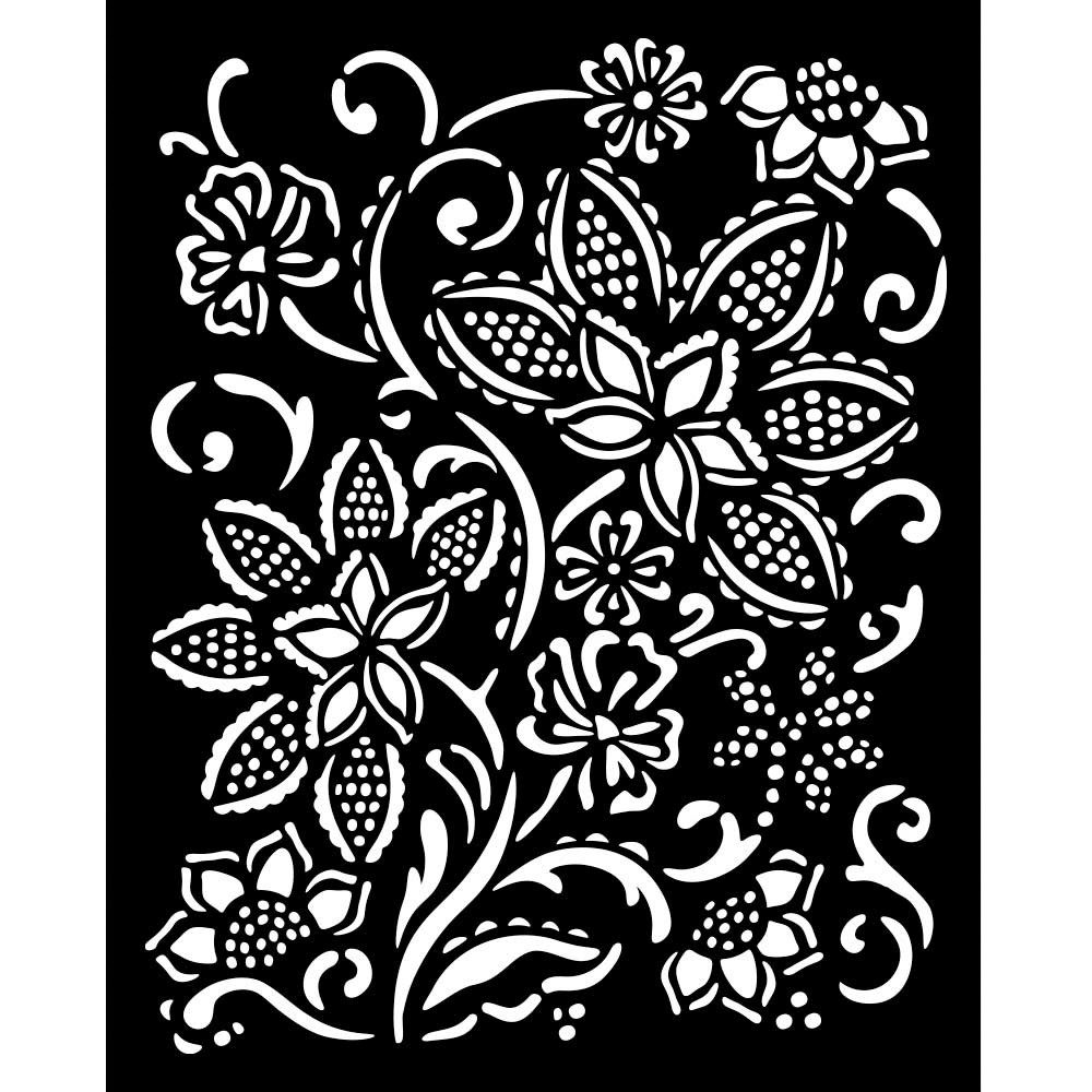 Stamperia Malschablone 'Timeless - Batik Flowers', 20x25cm