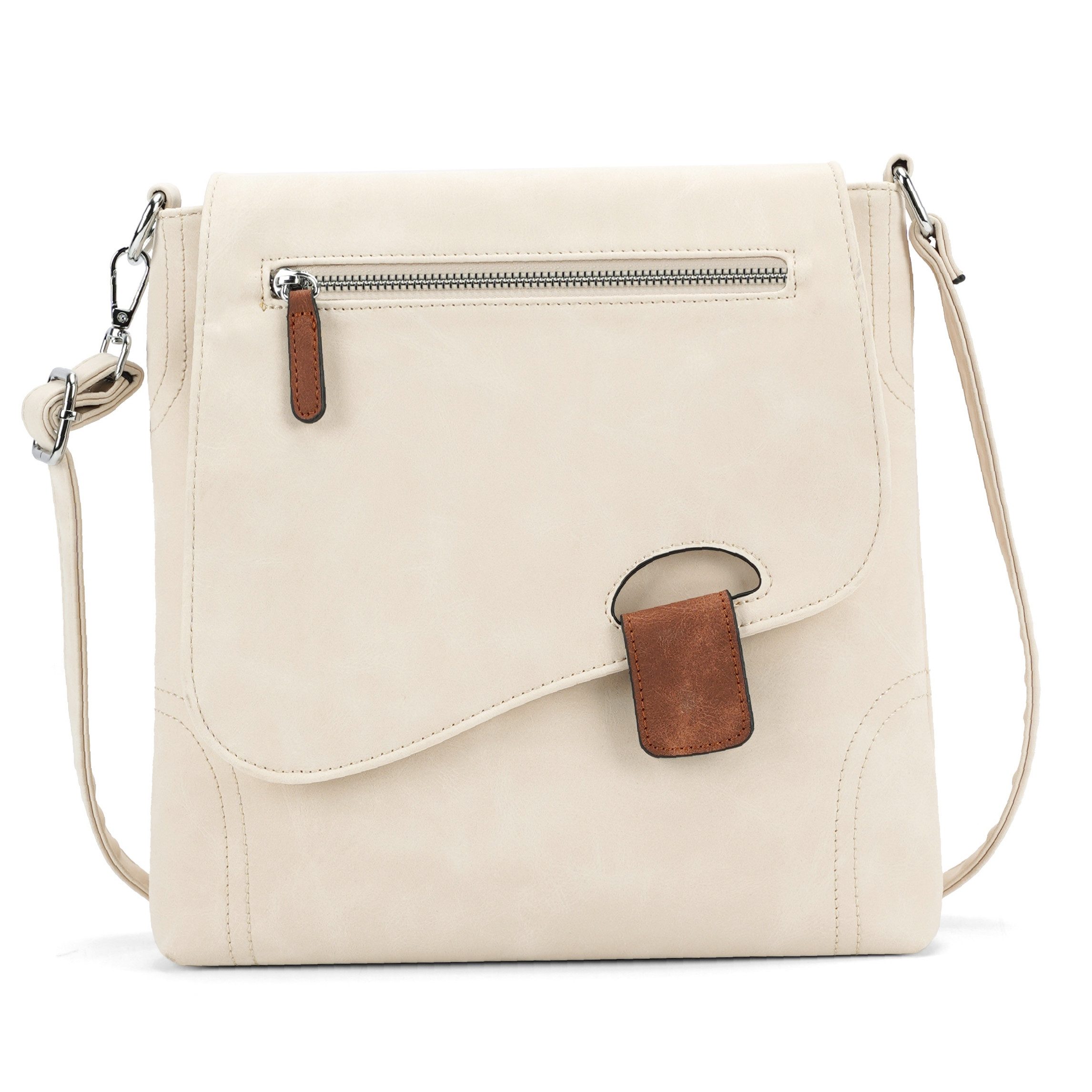 MIRROSI Schultertasche Damen Umhängetasche Leder-Optik, ca. 28 x 28 x 5 cm (verstellbaren Schulterriemen), Mittelgroße Tasche, Umhängetasche für jeden Anlass