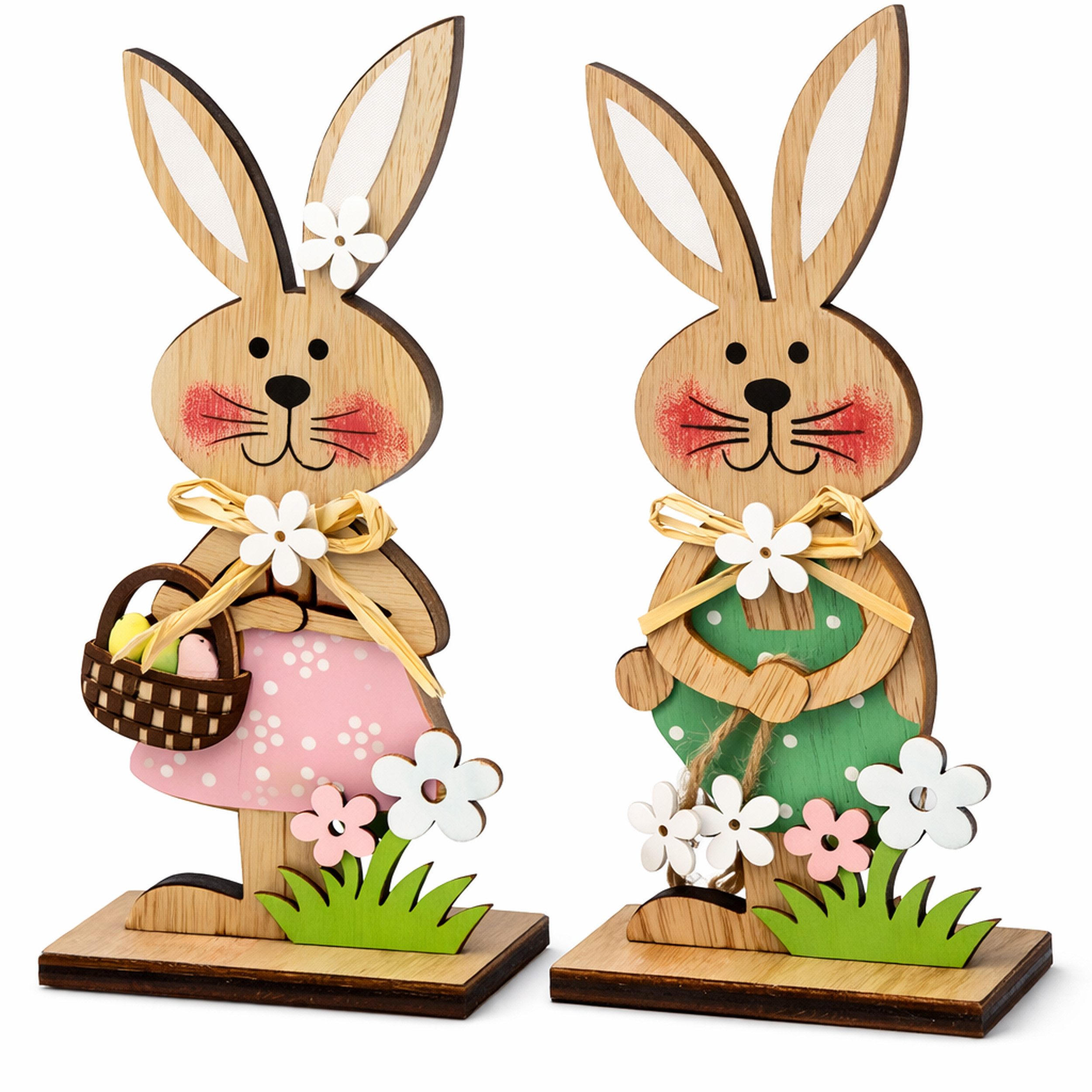 Deggelbam Osterfigur Osterdekoration Frühlingsdeko Osterhase, Liebevolle Osterdekoration 19cm