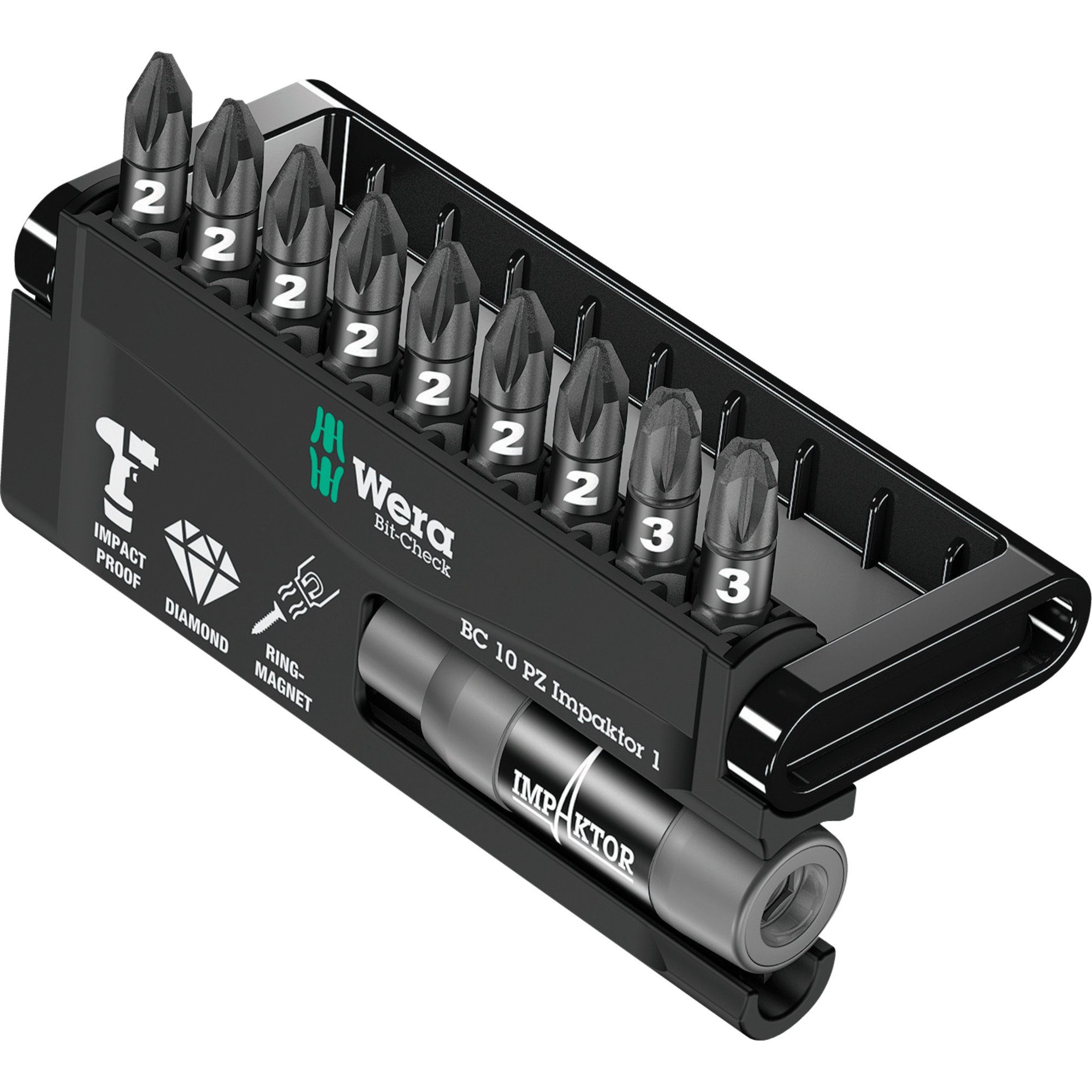 Multitool Wera Bit-Check 10 PZ Impaktor 1, 1/4", 10-teilig