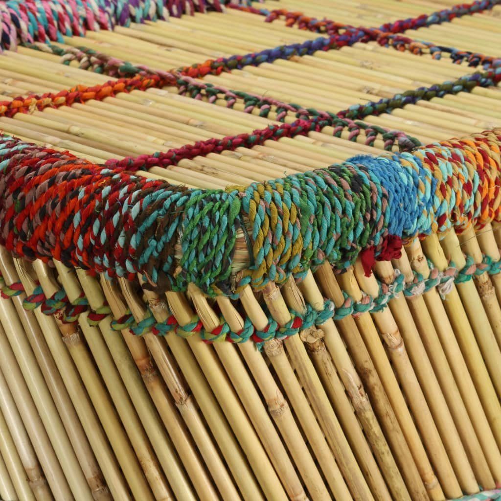 Couchtisch Couchtisch vidaXL Bambus | Mehrfarbig Chindi-Details mit (1-St) Mehrfarbig Mehrfarbig