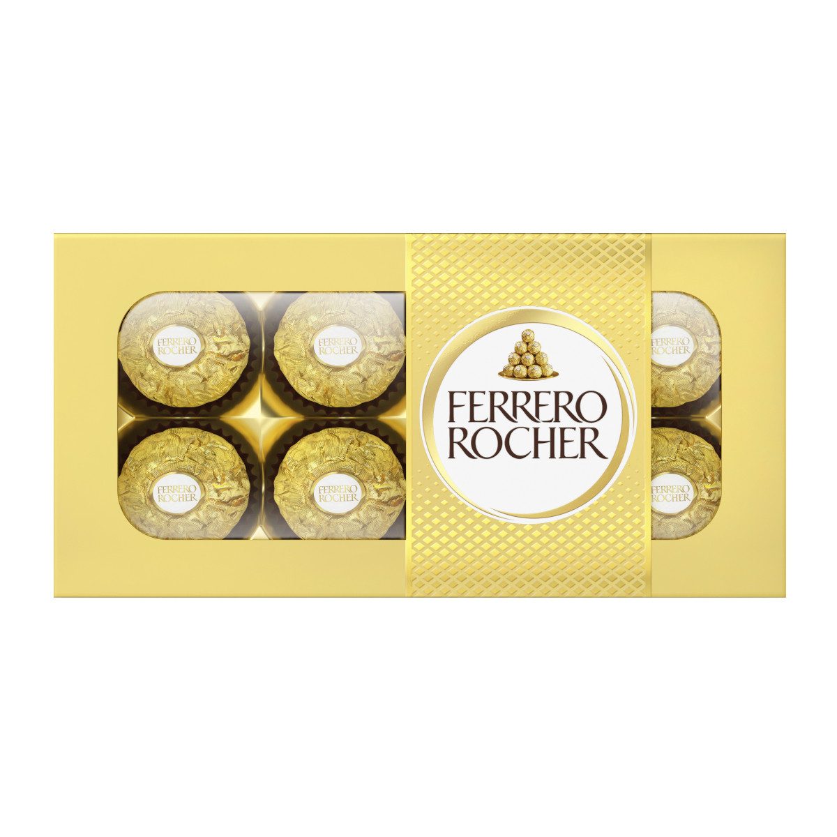 FERRERO ROCHER Schokolade, Ferrero Rocher 8er Pralinen Nuss-Pralinen-Spezialität Packung 100g