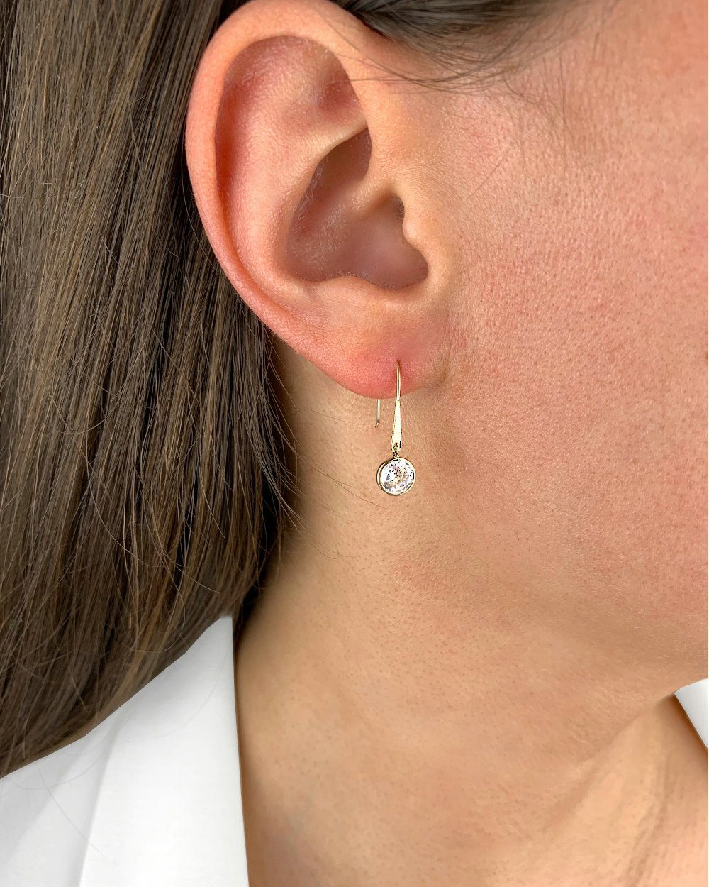 INFINIONLY Damen Herz Ohrringe 925 Silber | Blaue Kristall Ohrhänger Mit Zirkonia Für Frauen