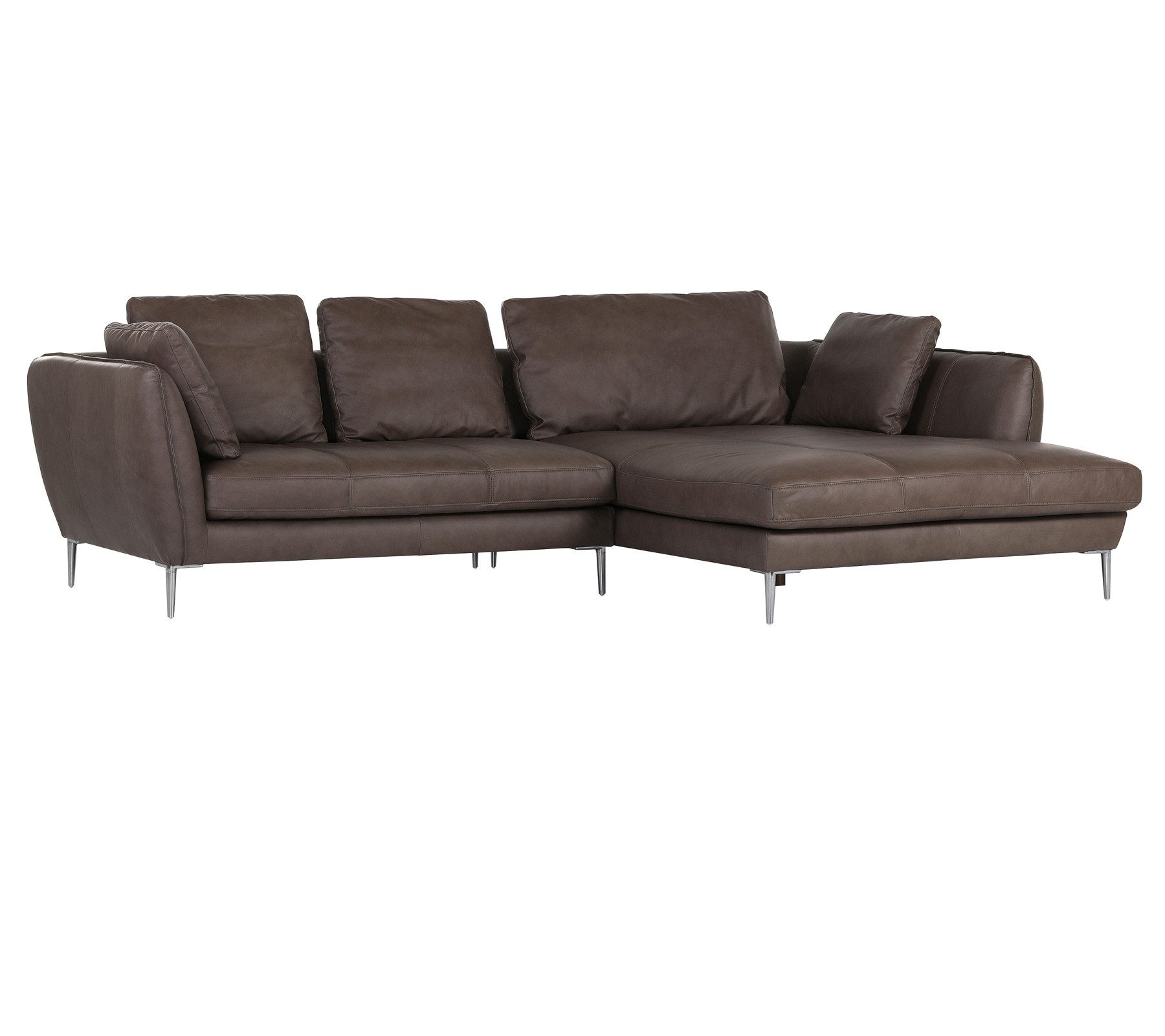 Gutmann Factory Ecksofa Ecksofa Hawai Echtleder braun Ottomane rechts 280x183cm