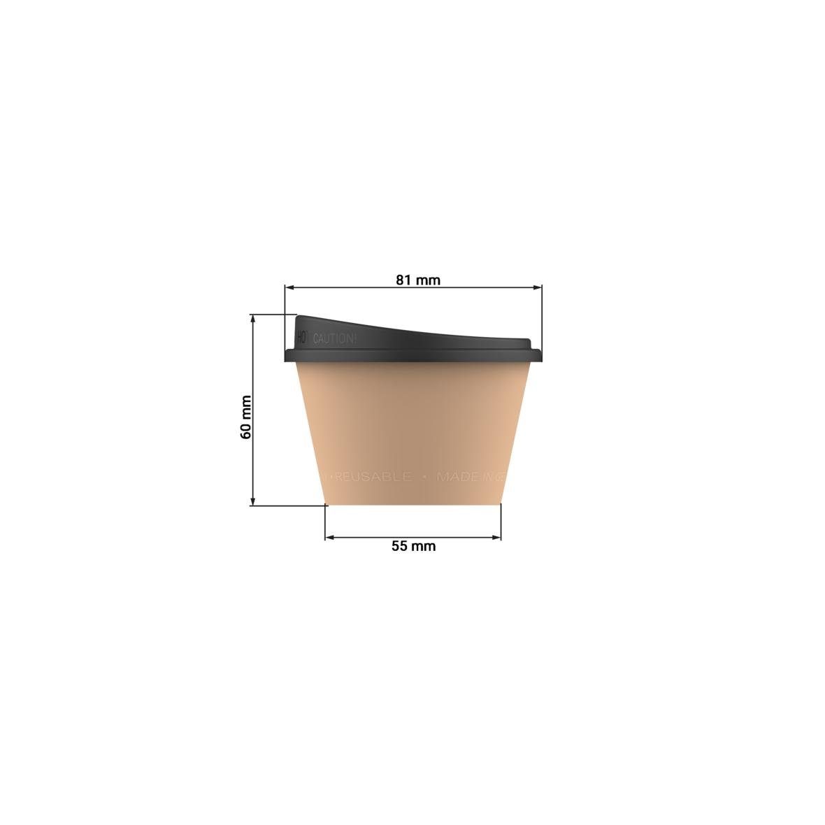 elasto Coffee-to-go-Becher 100 % recycelbarer Mehrwegbecher 100 ml, Made in Germany, Recycelbar, Kunststoff, Frei, Bruchfest – Bild 2 von 5