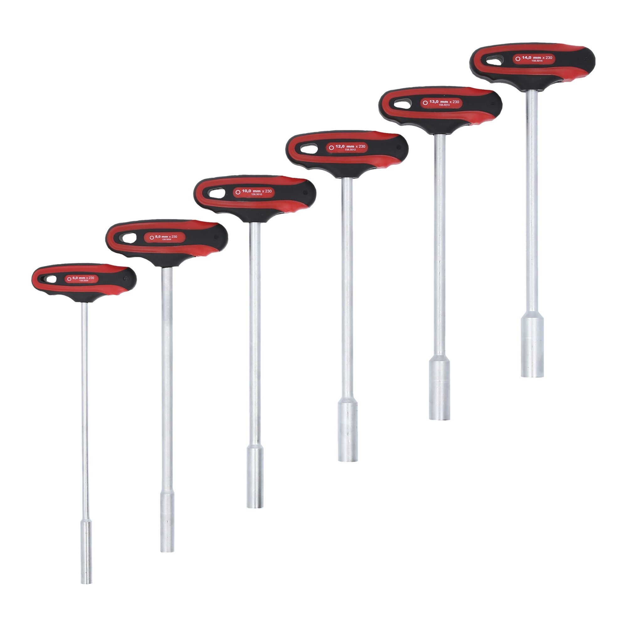 KS Tools Schraubendreher KS Tools CHROMEplus T-Griff-Nussschraubendreher-Satz, 6-teilig, 6-14mm
