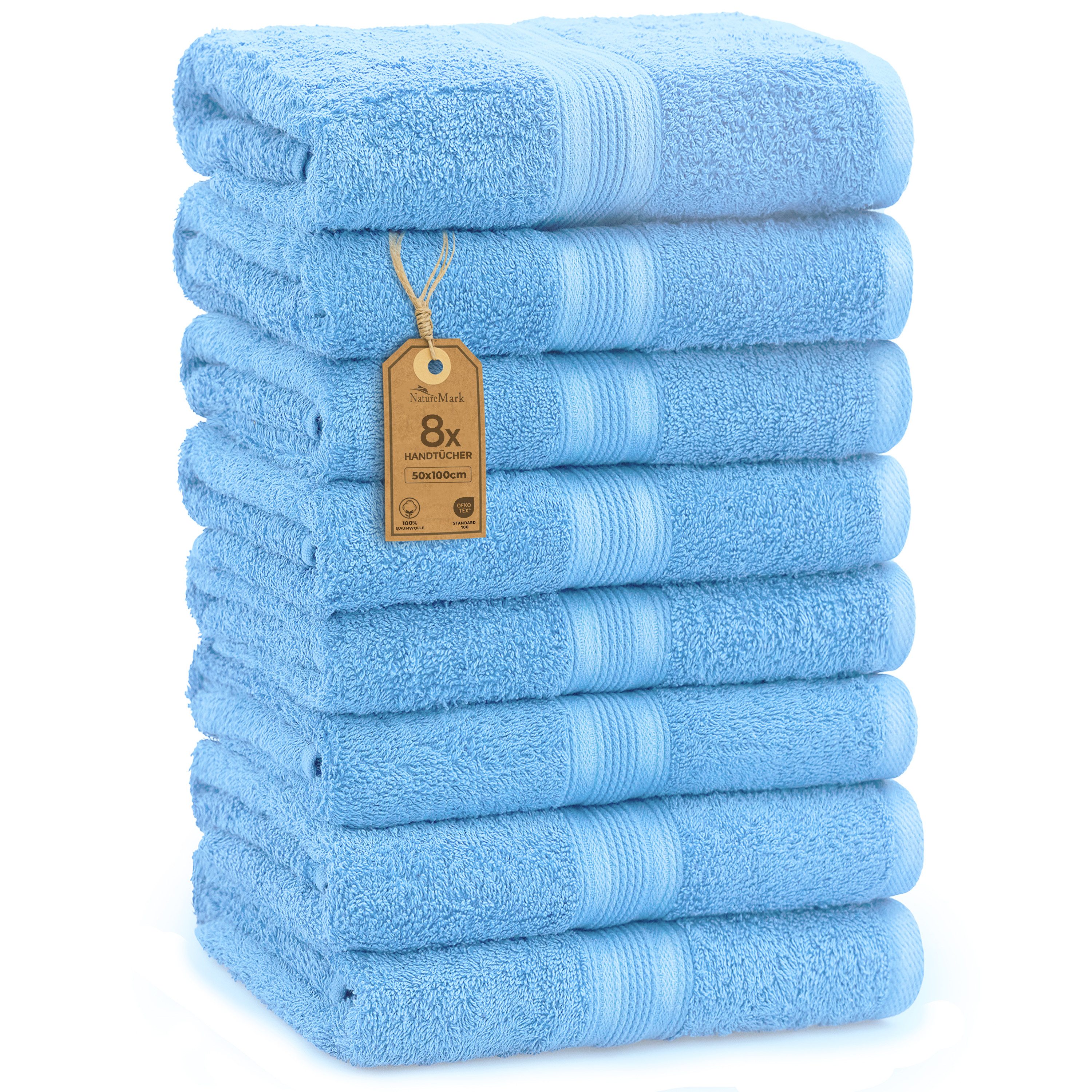 NatureMark Handtücher Handtuch 500gsm (8er-Set), 100% günstig online kaufen