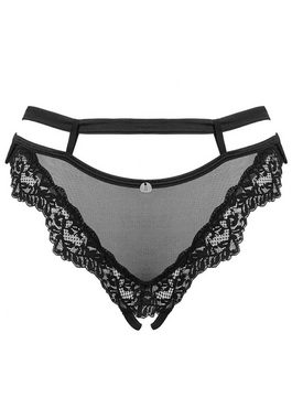 Obsessive Tanga Setilla Tanga mit Schleife - schwarz (1-St) offener Schritt