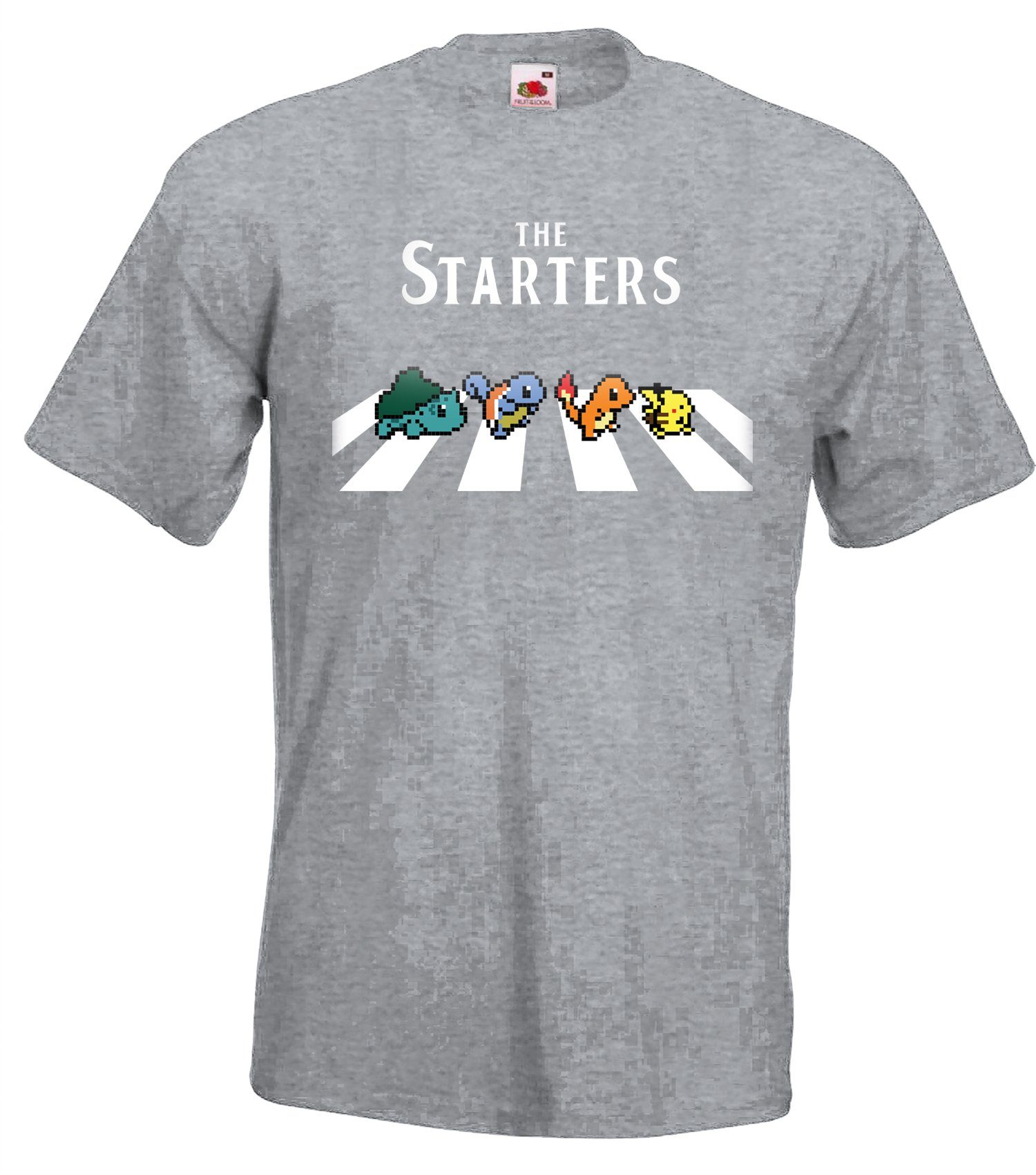 mit Herren trendigem Grau Starters Youth Designz T-Shirt Frontaufdruck Shirt