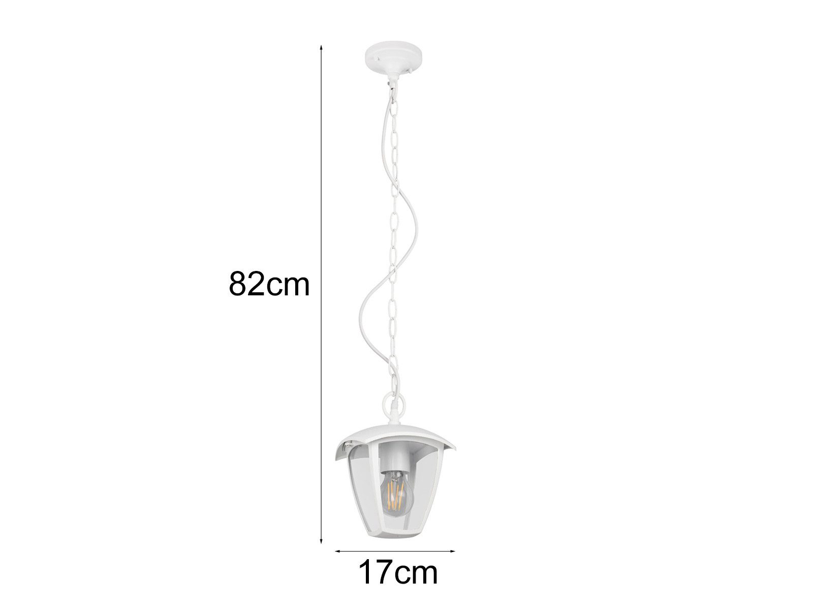 TRIO Leuchten LED Außen-Deckenleuchte, LED wechselbar, warmweiß, Outdoor Hänge-lampe Gartenbeleuchtung mit Strom hängend, 17x17cm