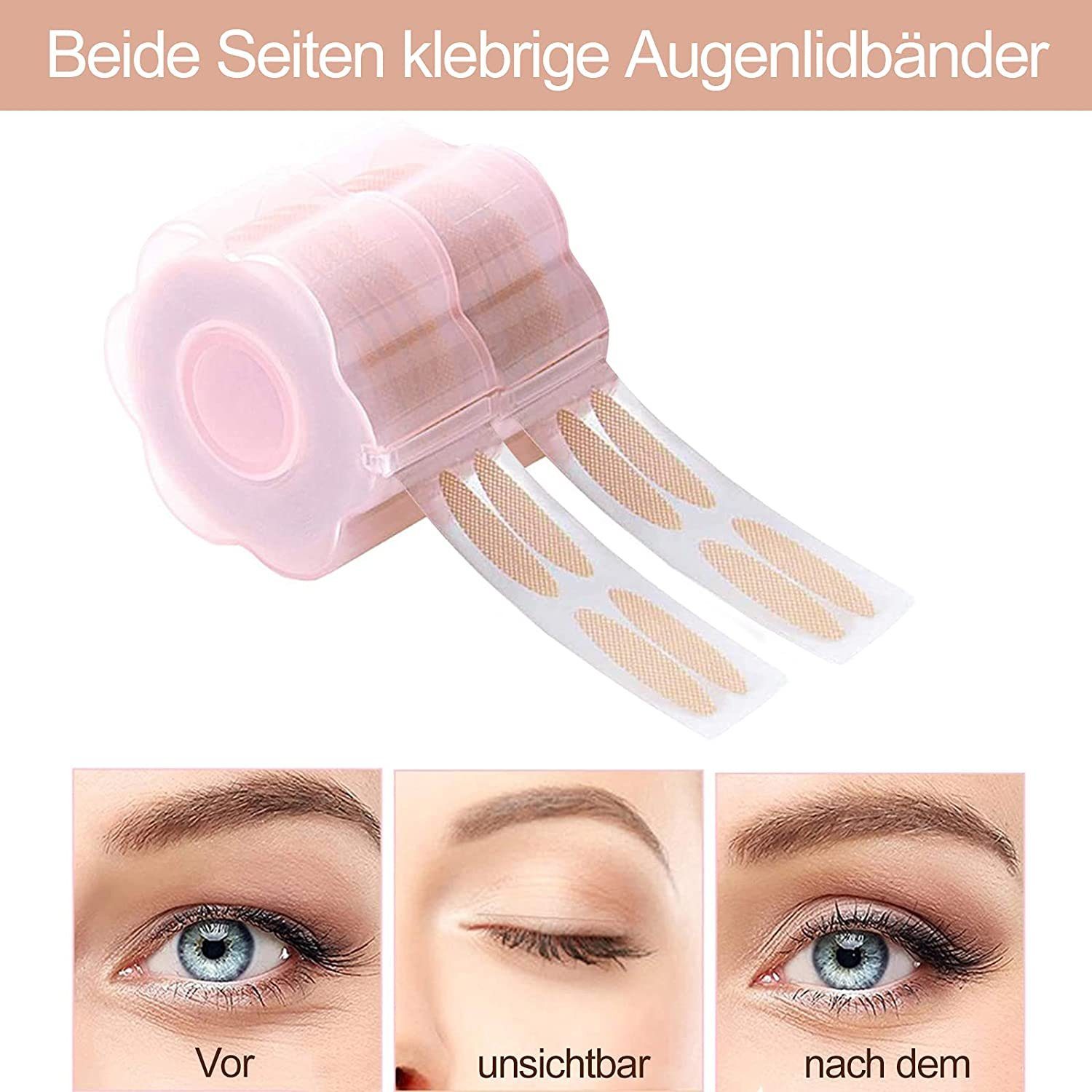 MORRENT Klebeband 1200 Stück Augenlid-Tapes für unsichtbares Lifting, wasserdicht. Hochmatriel