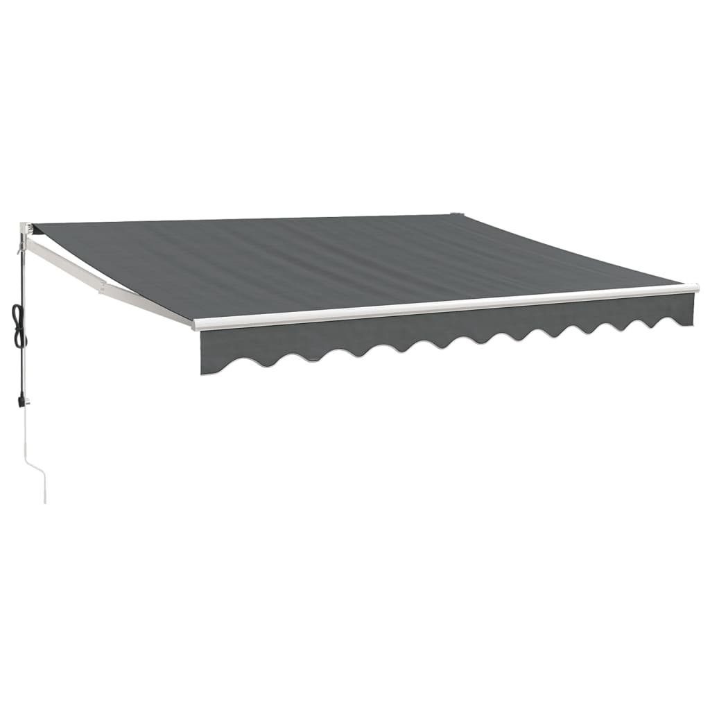 vidaXL Markise 35 x 25 m Gelenkarmmarkise Anthrazit 3,5x2,5 m Stoff und Aluminium Ter