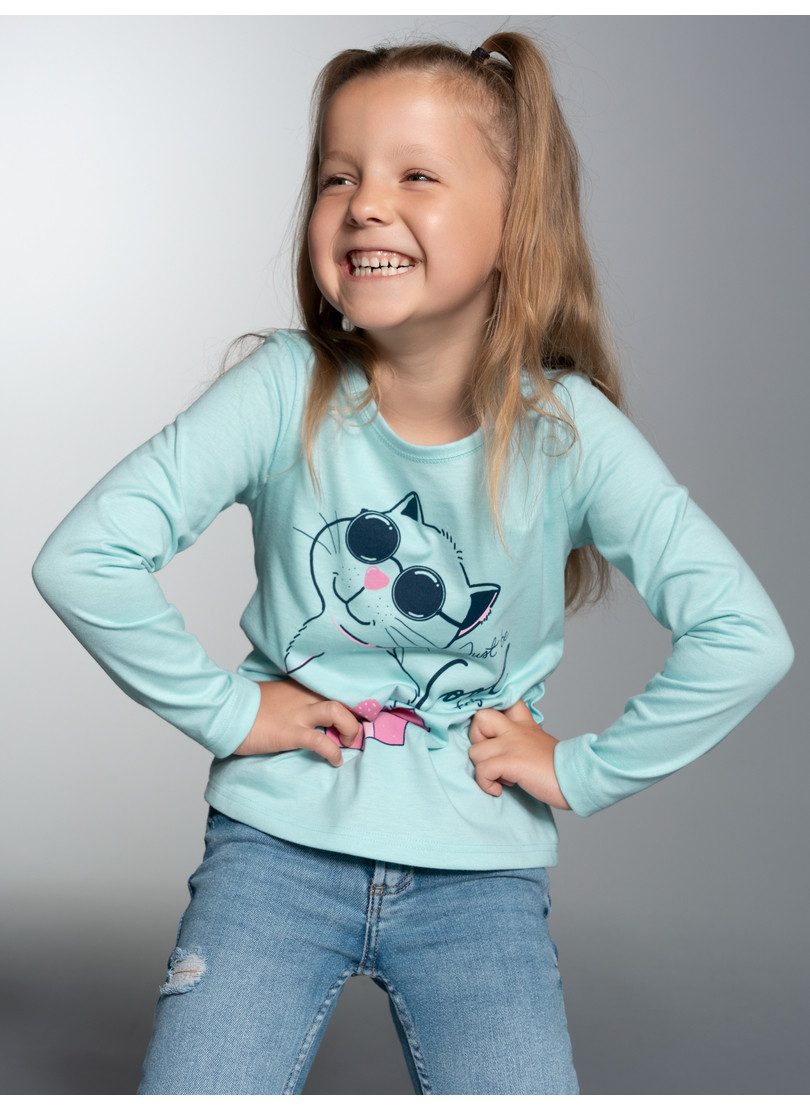 Trigema Pyjamaoberteil TRIGEMA Langarmshirt mit Katzen-Motiv (1-tlg)