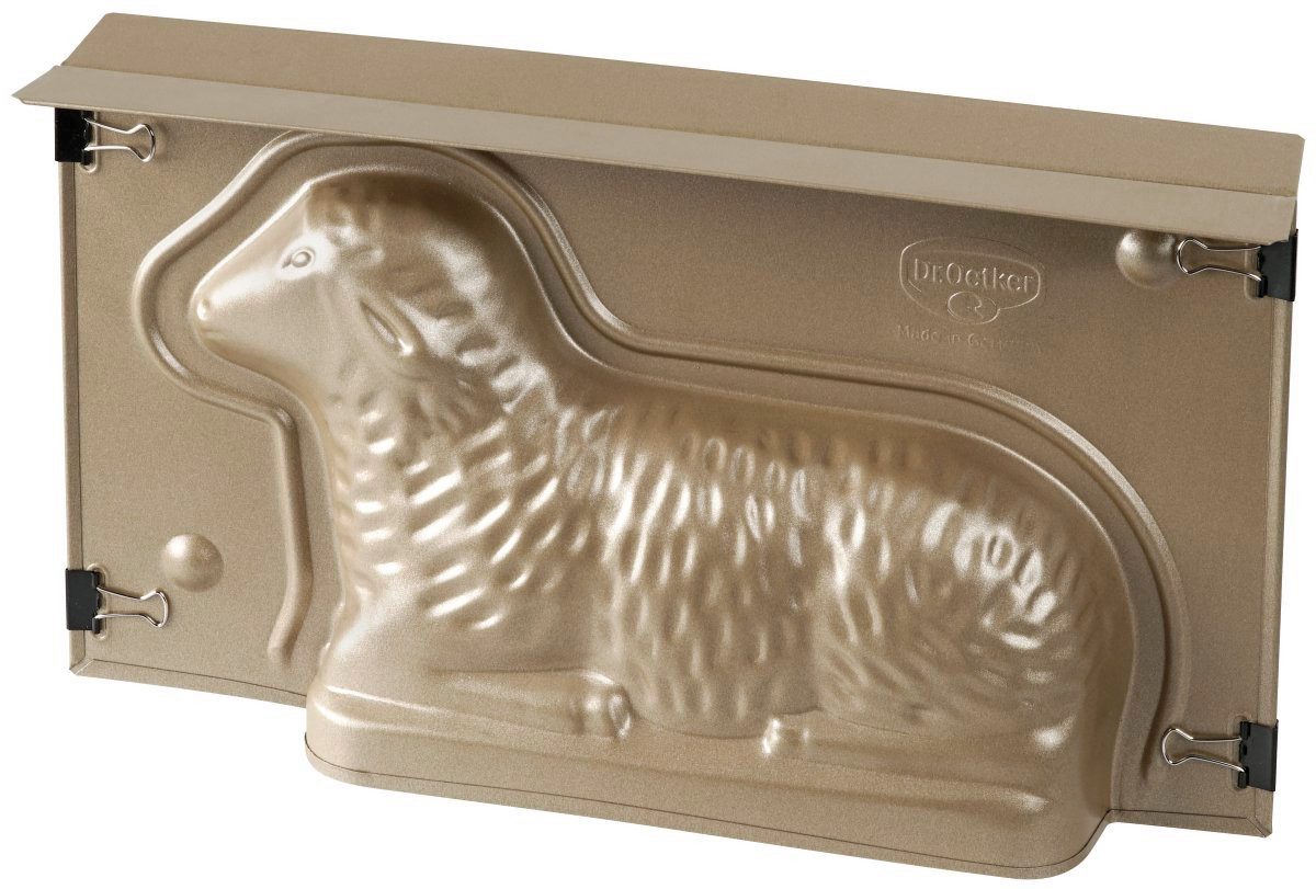 Dr. Oetker Küchenhelfer Backform Lamm, Vollbackform Lamm – 3D Osterbackform, Lammform, Kuchenform Lamm