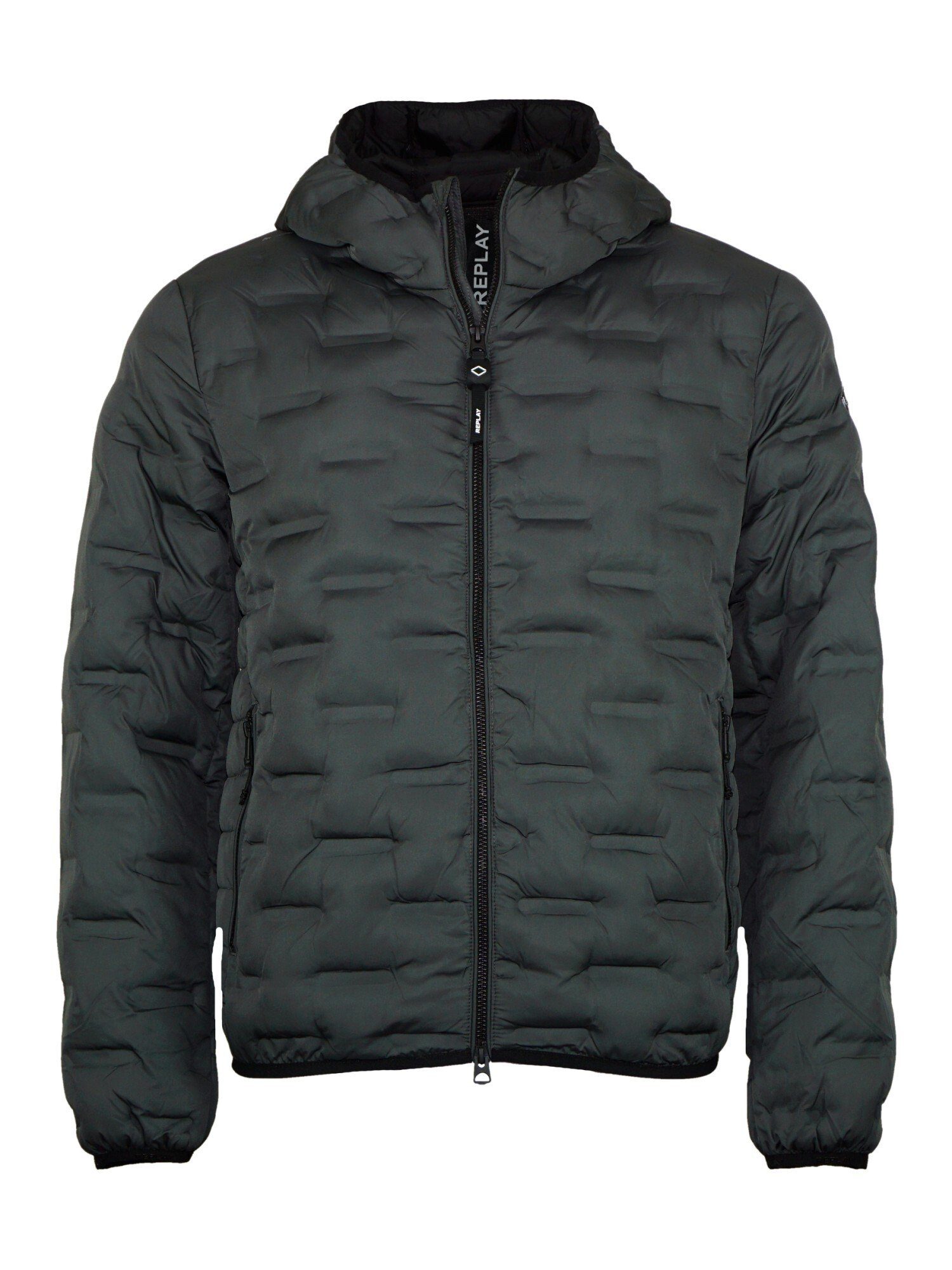 Steppjacke Jacke Steppjacke und Kurze mit (1-St) Replay Kapuze