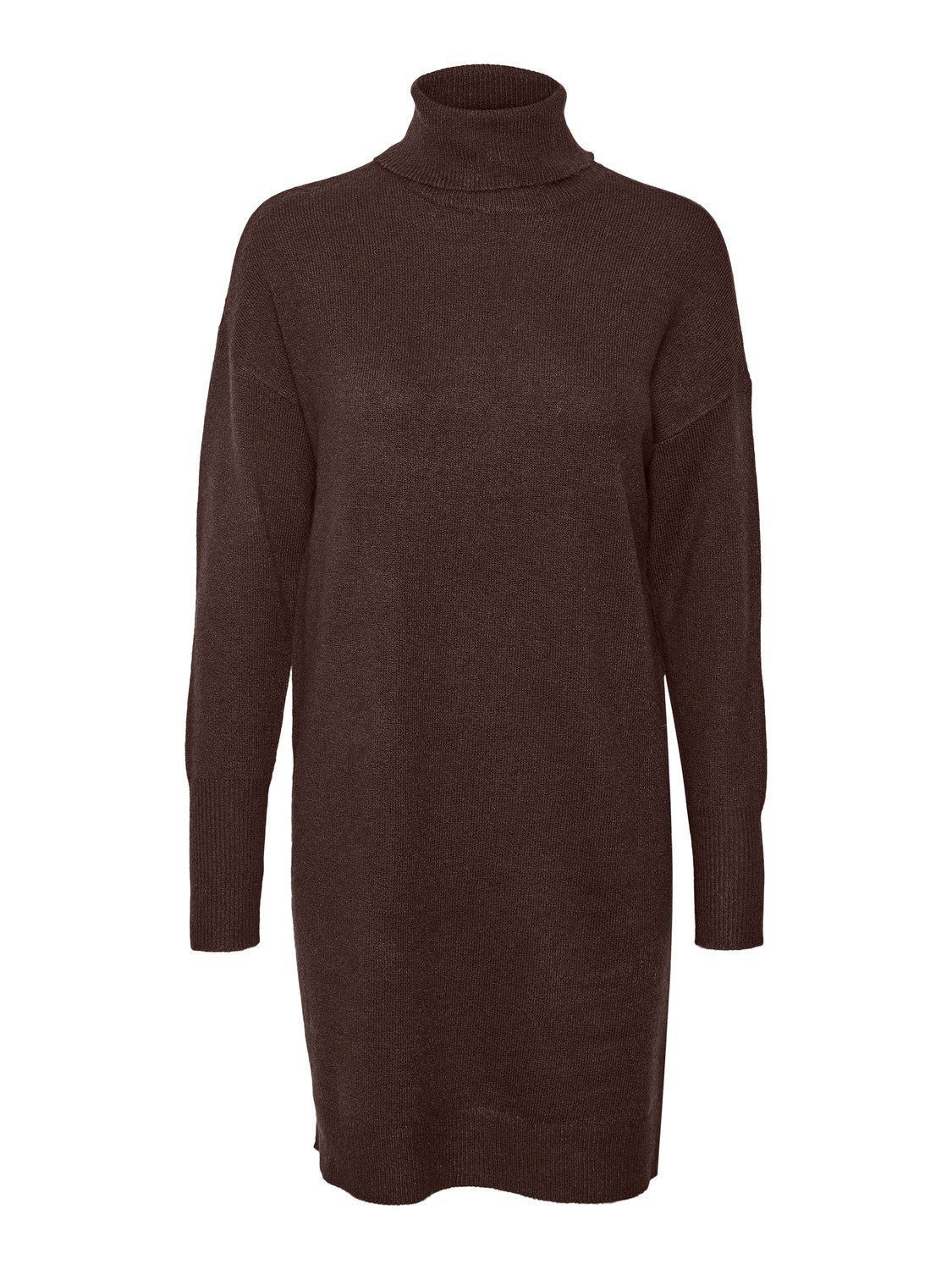 Vero Moda Strickkleid Brilliant (1-tlg) Coffee Bean Melange