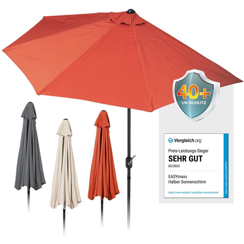 EASYmaxx Sonnenschirm halbrund, 270 x 140 günstig online kaufen