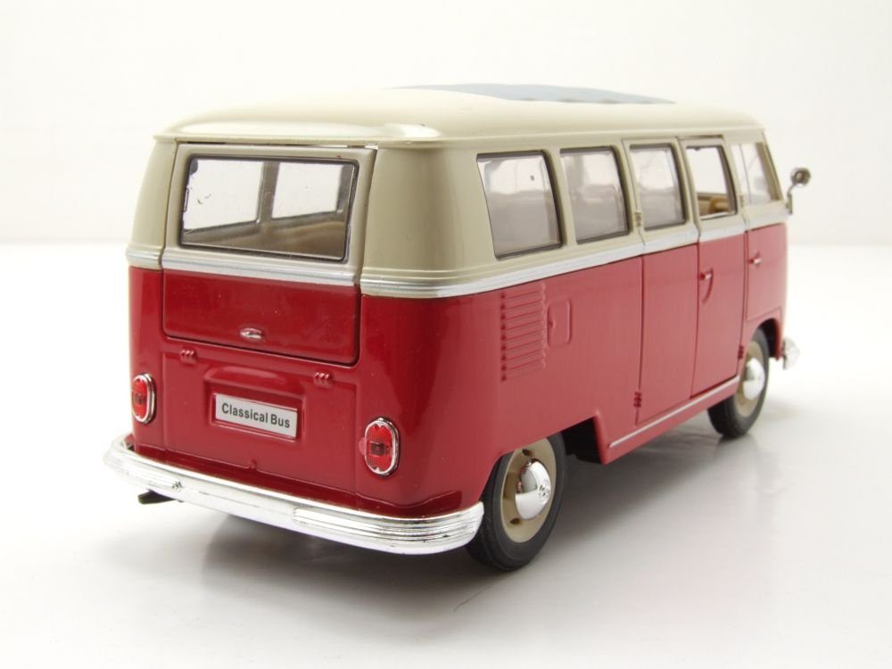 Welly Modellauto VW Classical Bus T1 1962 rot weiß, Maßstab 1:24