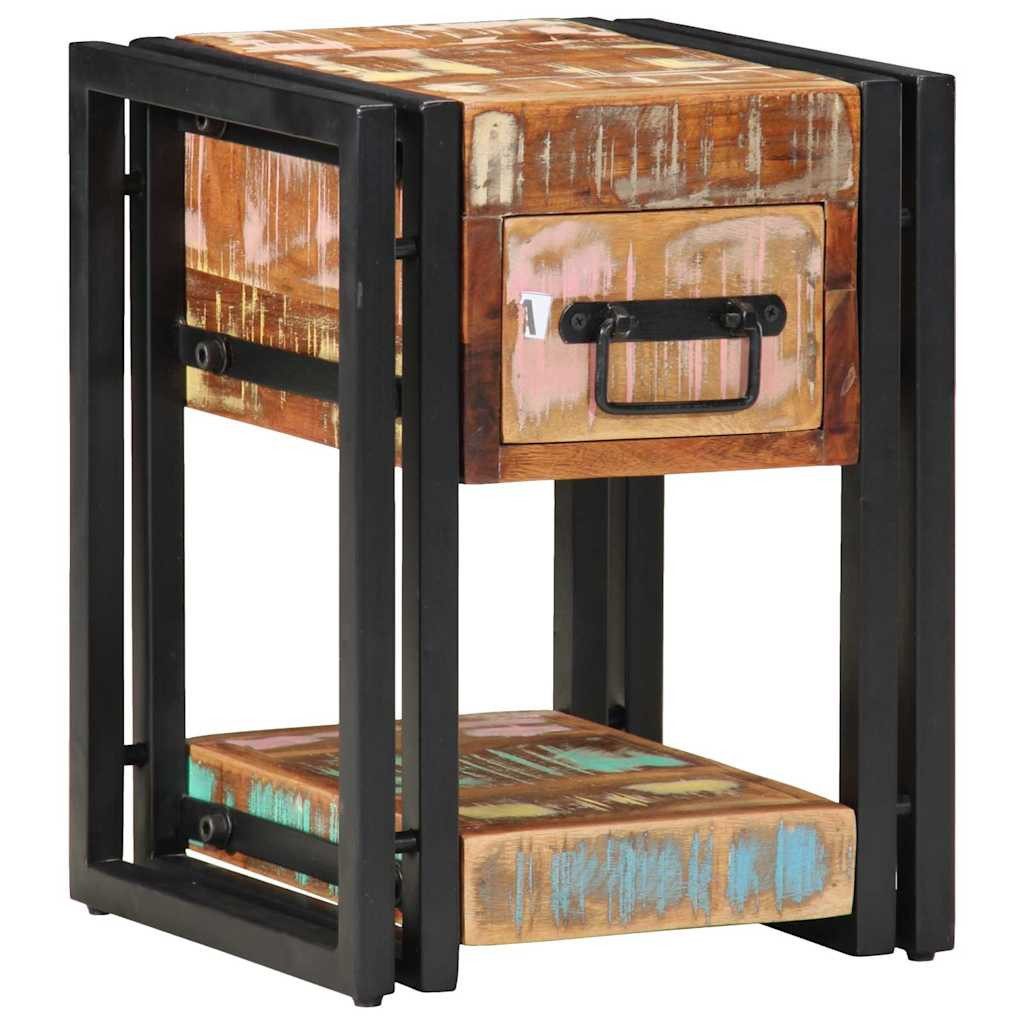 vidaXL Nachttisch Nachttisch 2 pcs 30 x 30 x 40 cm Massives upgecyceltes Holz (2-St)