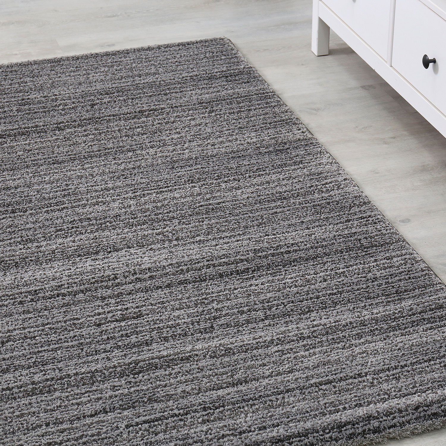 Vimoda Teppich Moderner Wohnzimmer Teppich Extra Weich Mikrofaser Anthrazit, Rechteckig, Läufer Premium Qualität Anthrazit