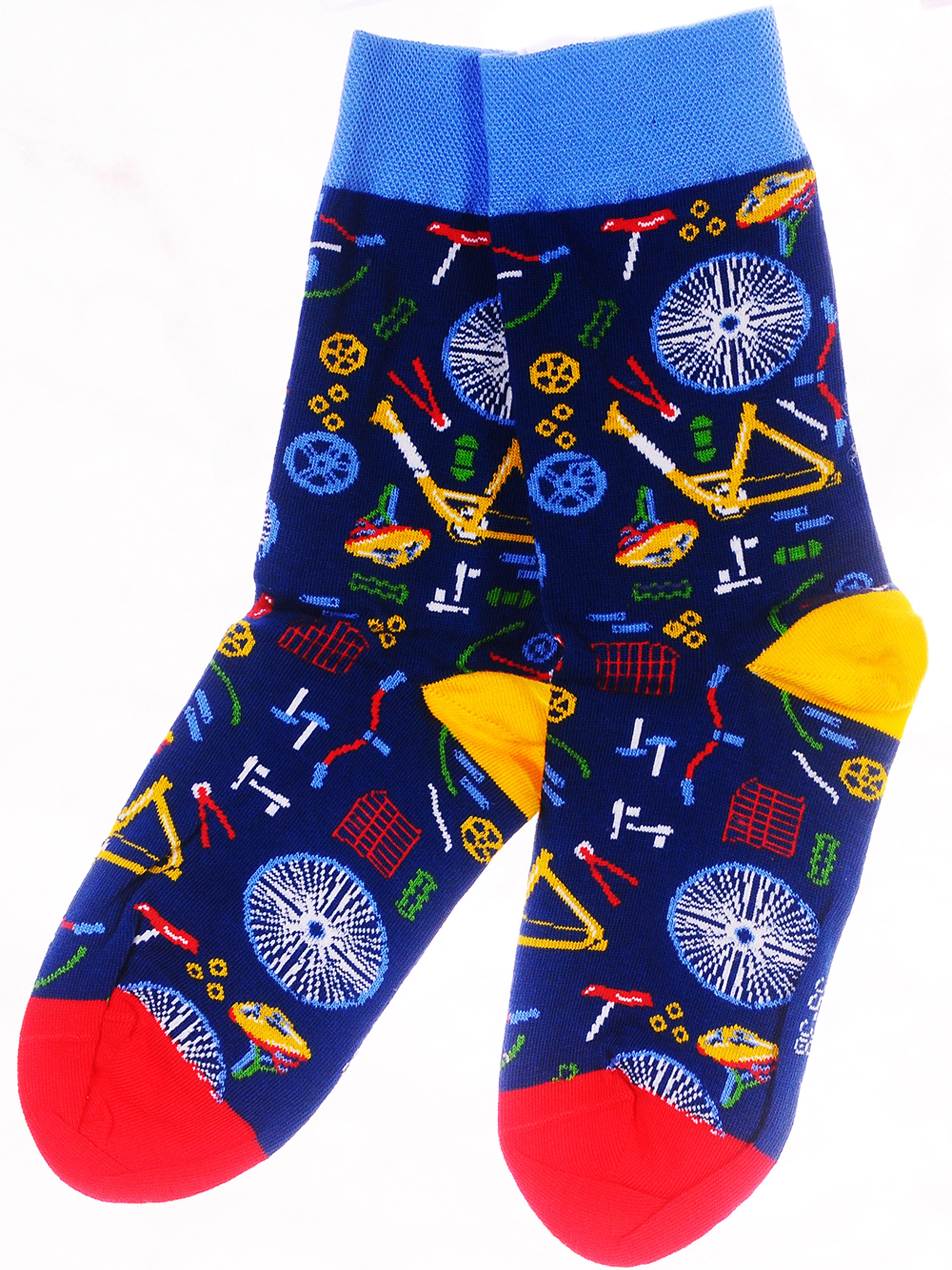 Martinex Freizeitsocken 1 Paar Носки lustige Strümpfe Damen Herren Kinder mit Fahrrad Motiv elastisch, weich, 34 35 36 37 38 39 40 41 42 43 44 45 46