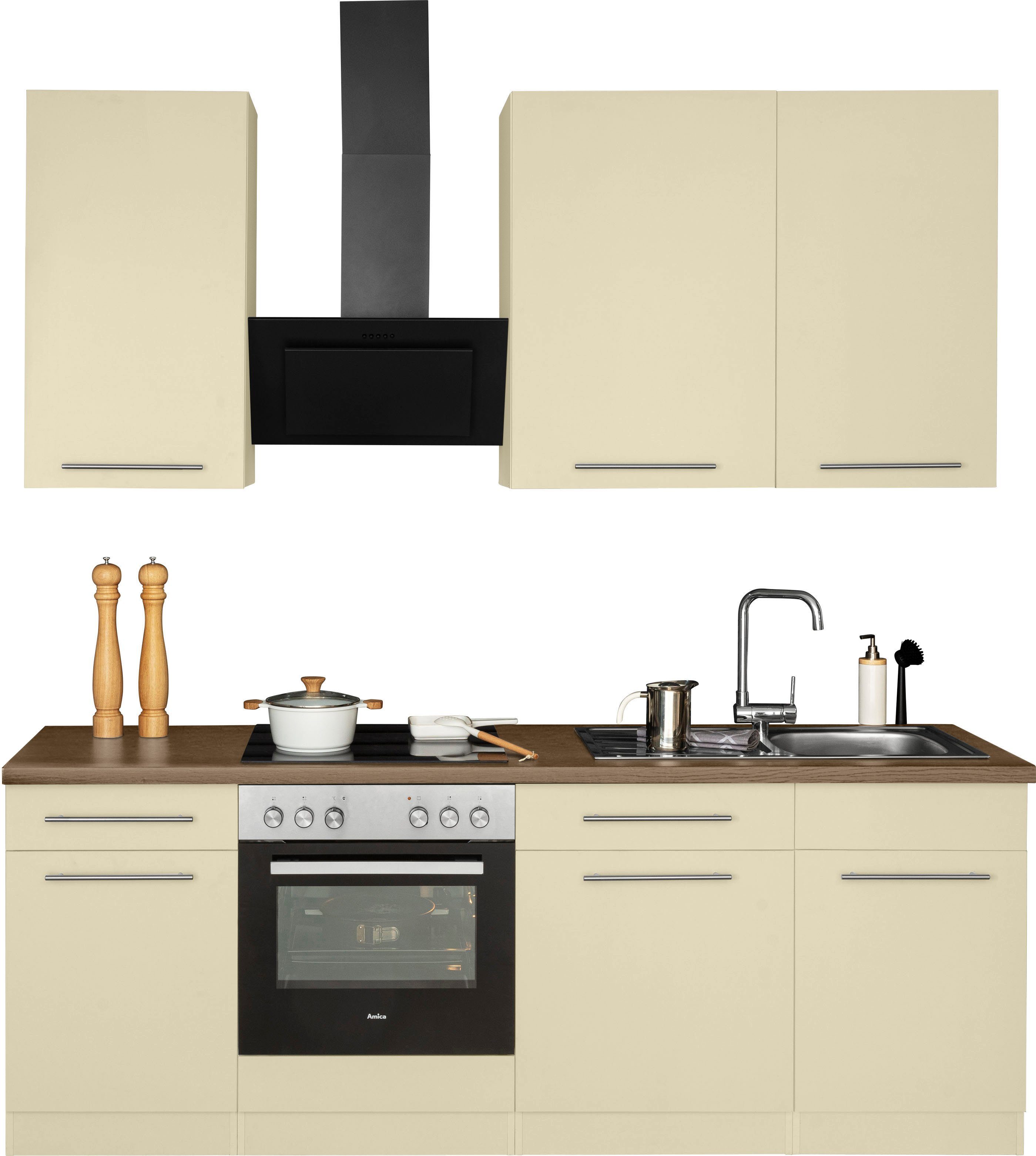 wiho Küchen Küchenzeile Unna, ohne E-Geräte, Breite 220 cm