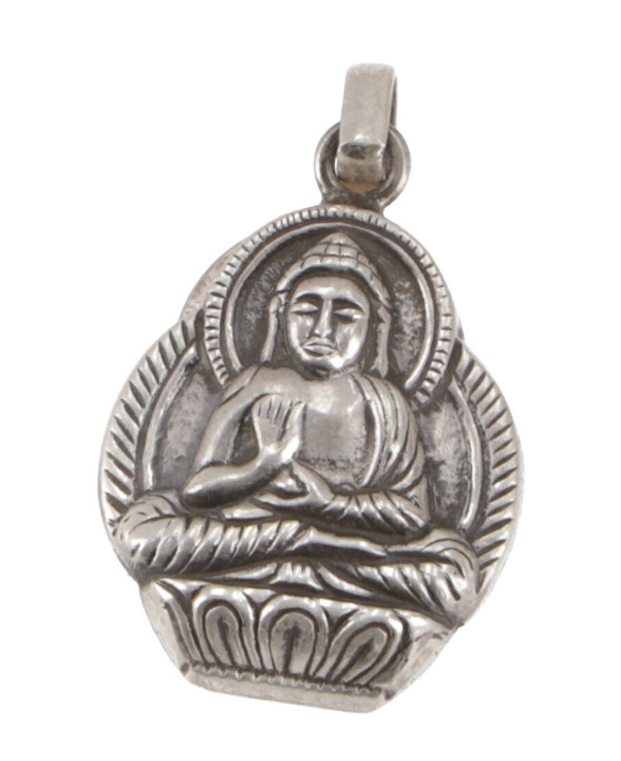 Guru-Shop Modell - Buddha Silber 4 Kettenanhänger Anhänger Talisman
