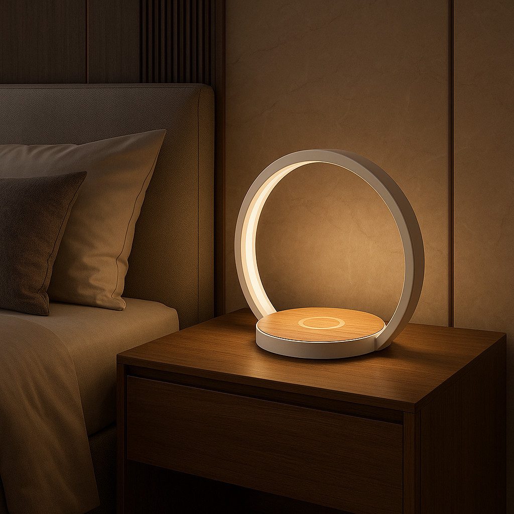 MeLiTec LED Tischleuchte LightBase QI, warmweiß, induktives Laden, Nachttis günstig online kaufen