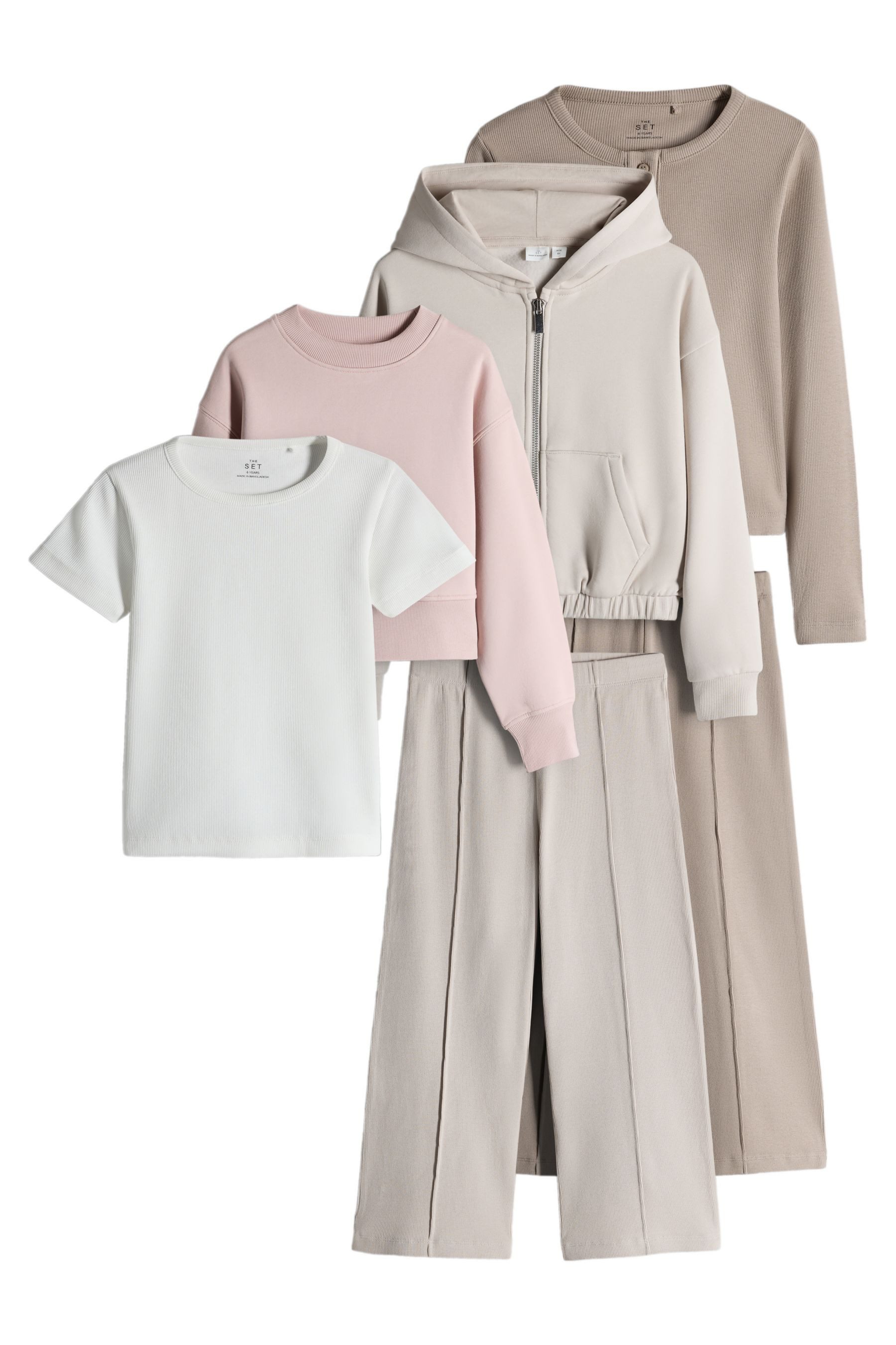 The Set Langarmshirt & Leggings The Set Jacken, T-Shirt, Leggings, 6-teiliges Set (6-tlg)