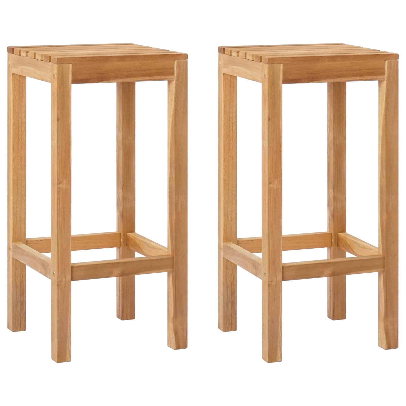 vidaXL Gartenstuhl Barhocker 2 pcs Braun Massivholz (2 St)