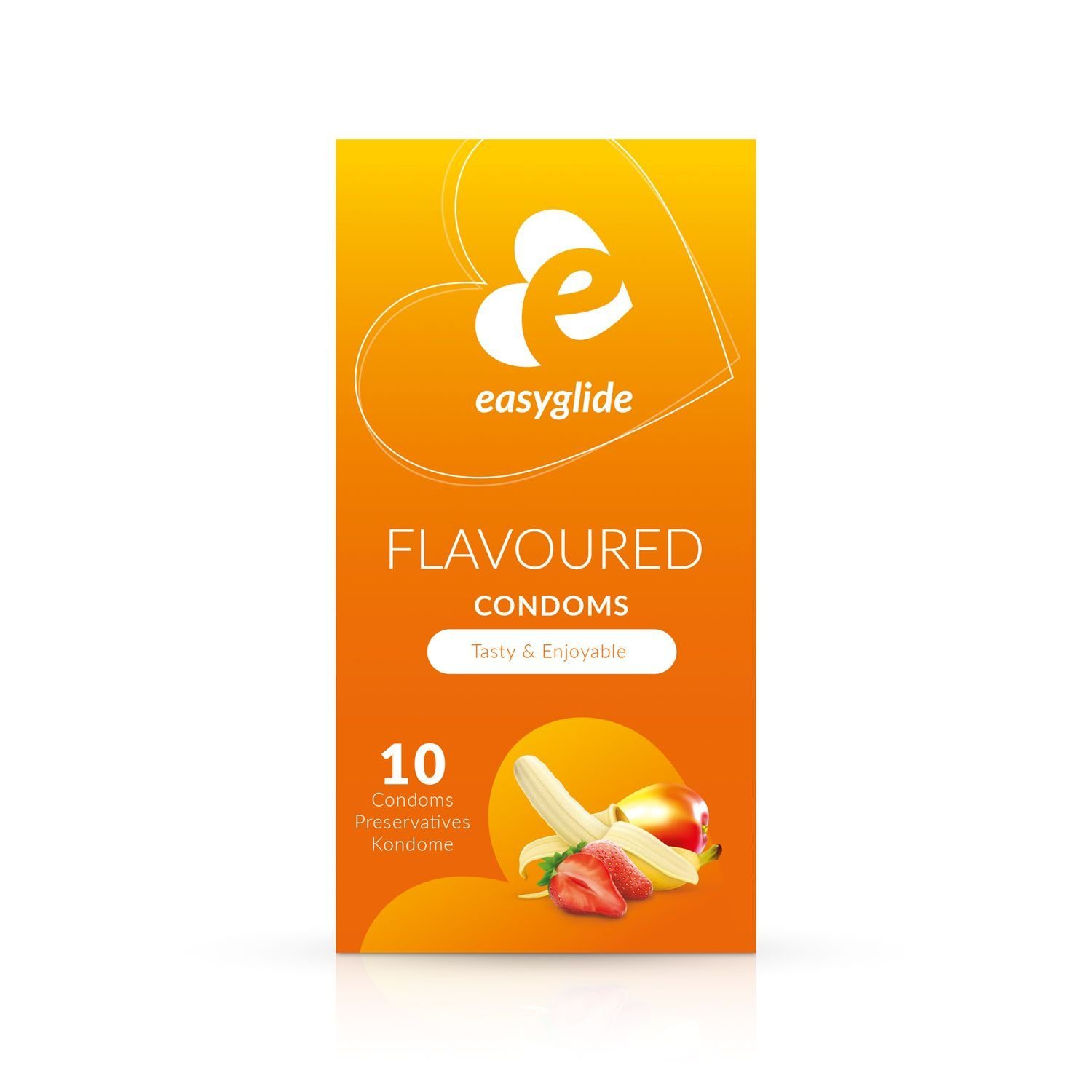 EasyGlide Kondome EasyGlide - Kondome mit Geschmack - 10 Stück, 1 St., mit Geschmack, vielfältige Fruchtaromen, 10 Stk., 54 mm
