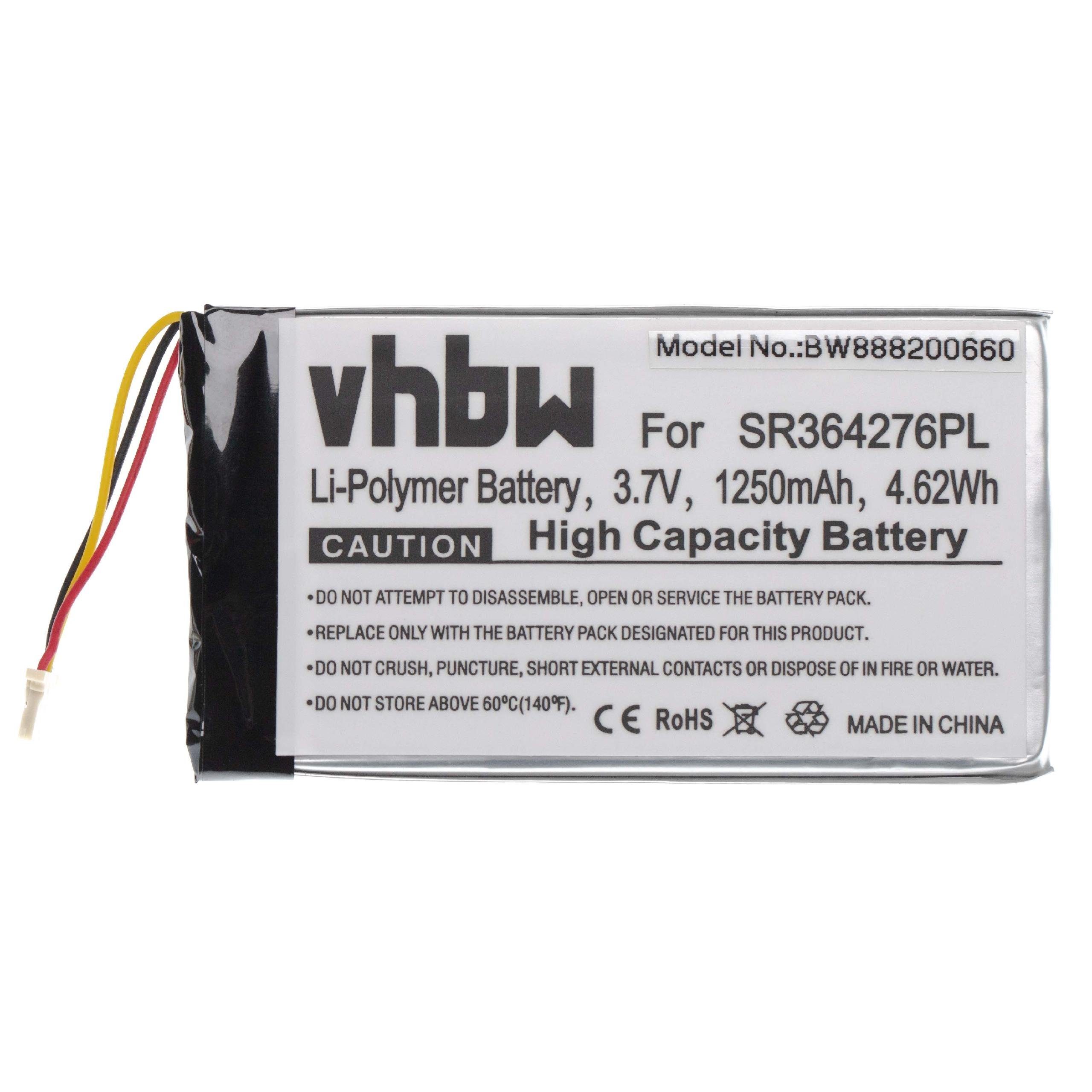 vhbw Akku passend für Becker BE B20, BE B10, Active.5 LMU, Professional.5 Akku Akku Li-Polymer 1250 mAh (3,7 V, 1 St), Leistungsfähiger Austausch-Akku für Navigationsgerät, Wiederaufladbar