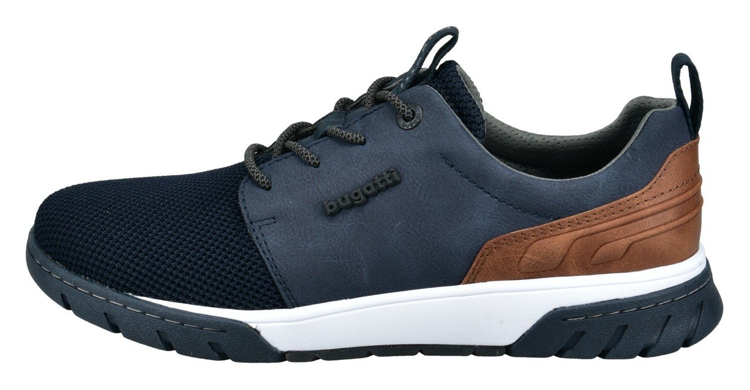 bugatti Sneaker mit Label und Kontrastbesatz, Freizeitschuh, Halbschuh, Schnürschuh