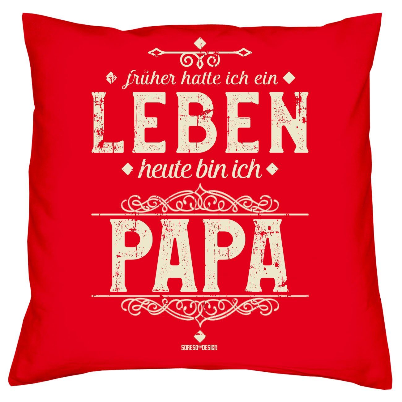 bin Papa ich Heute Soreso® Urkunden, rot Heute Mama für bin mit Eltern ich Dekokissen Kissen-Set Weihnachtsgeschenk