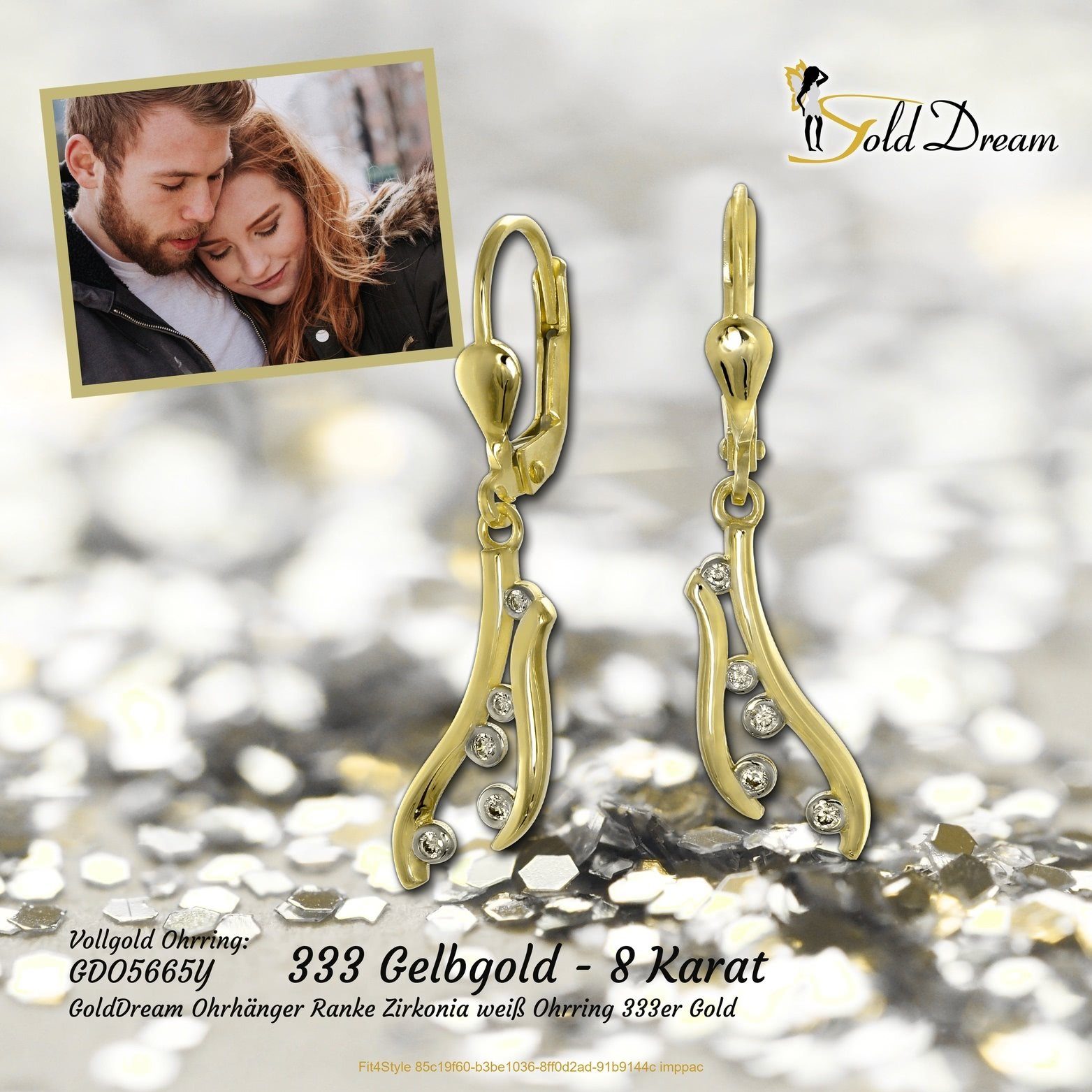 GoldDream Paar Ohrhänger GoldDream Ohrhänger Ranke Zirkonia 8K (Ohrhänger), günstig online kaufen
