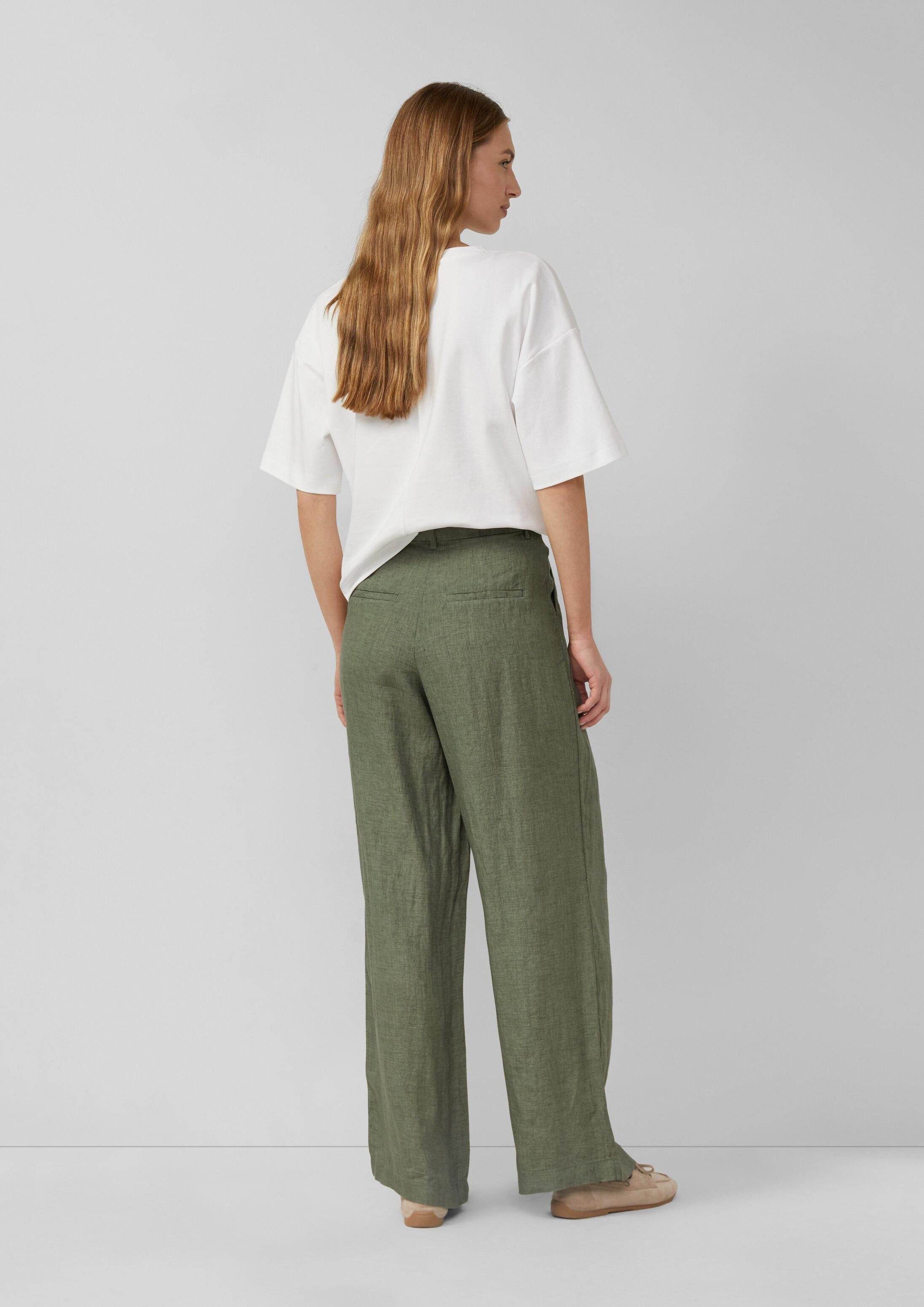s.Oliver Chinos Hose Hose / Extra Wide Leg / High Rise aus Leinen