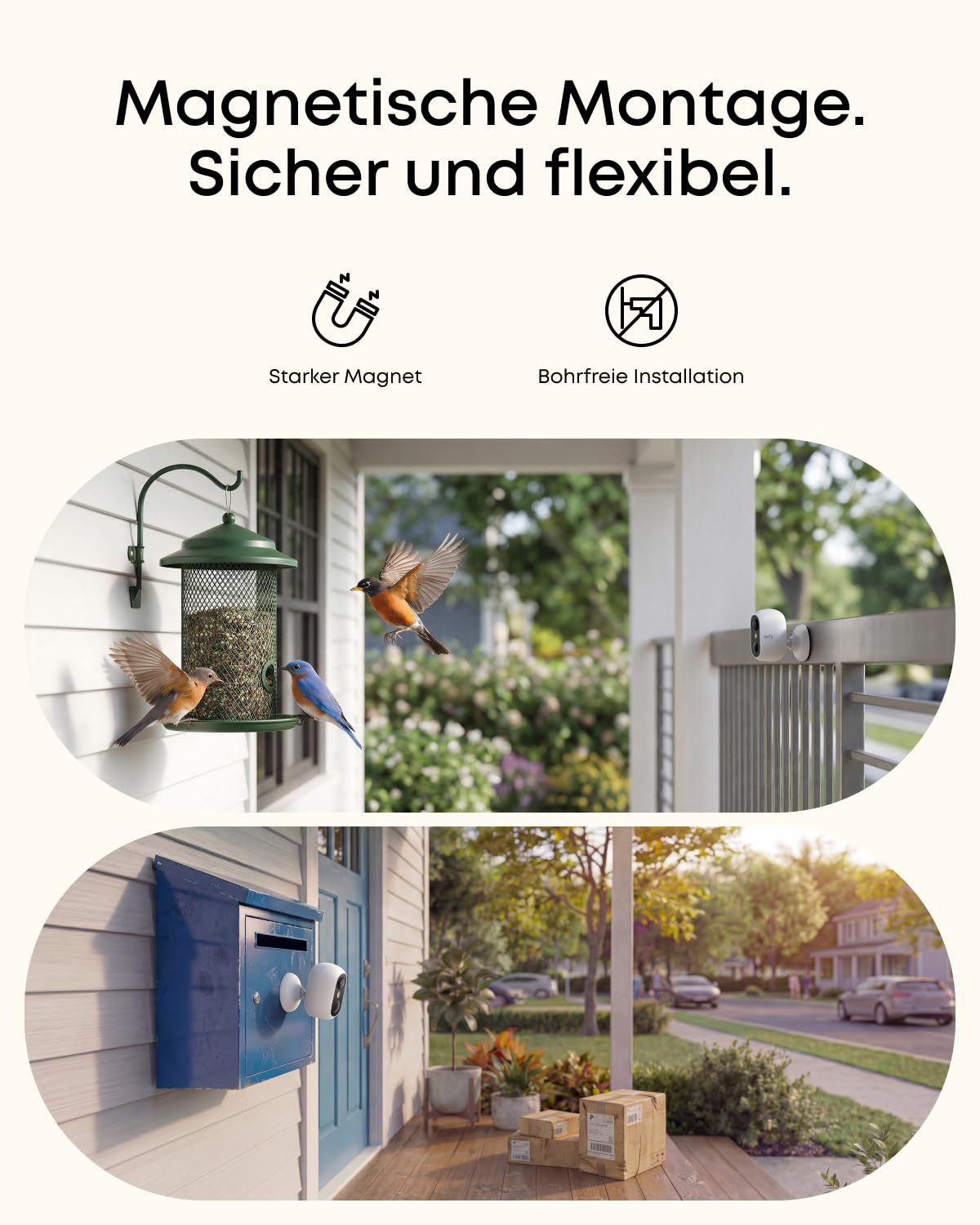 eufy Security Überwachungskamera C35, Kabellose Überwachungskamera Außen & Innen, Magnetische Halterung (Außenbereich, 1-tlg., Nachtsicht)