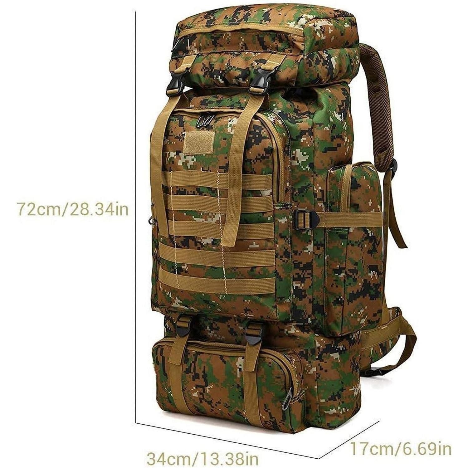 LuxusKollektion Wanderrucksack Rucksack 60L 80L Wasserdicht Wanderrucksack Herren Jungle Camouflage – Bild 2 von 5