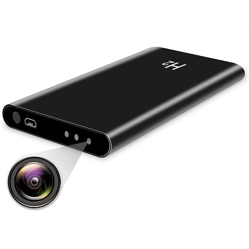SpionProfi Überwachungskamera 32GB Powerbank Mini Kamera Video Ton Aufnahme Auto Haus Zimmer Cam (Außenbereich, Innenbereich, 1-tlg., Versteckte Kamera Mini Spycam Video Aufnahme Spion Wanze)
