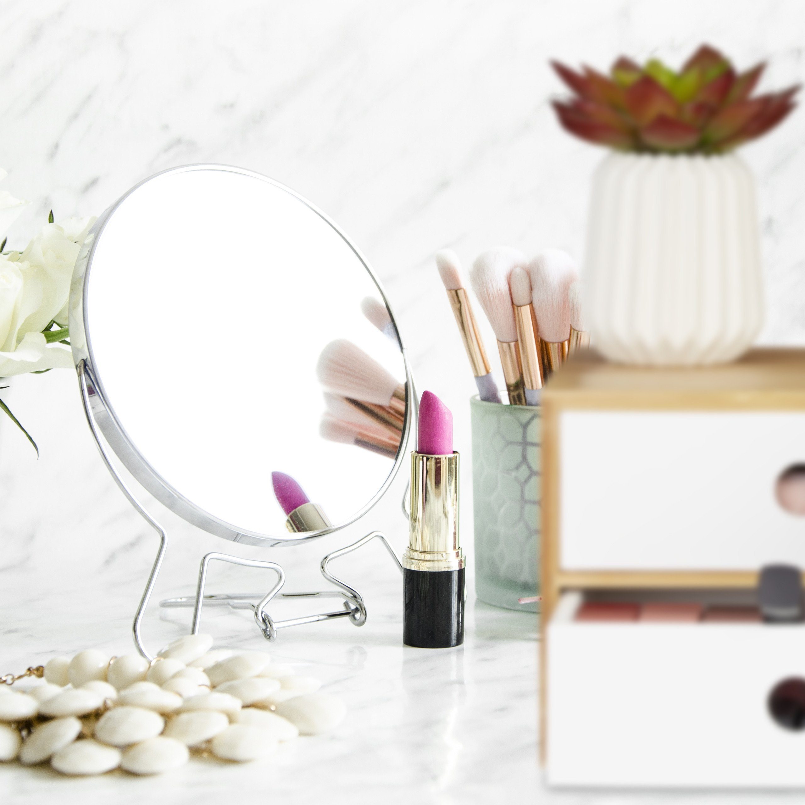 relaxdays Schreibtischaufsatz Schreibtisch Organizer 2 Schubladen, weiß