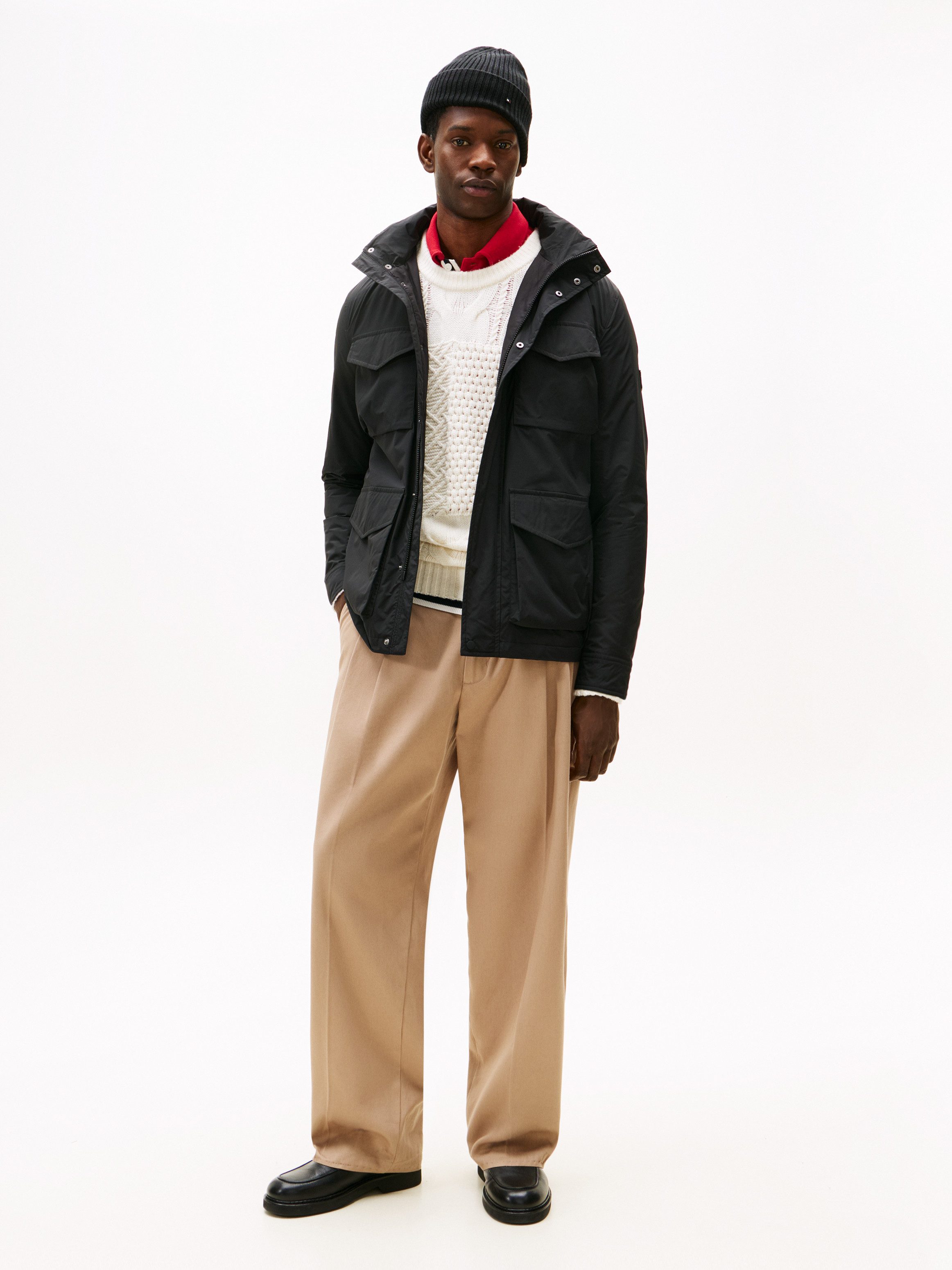 Tommy Hilfiger Fieldjacket LW PACKABLE im Kragen verstaubare Kapuze, normale Passform