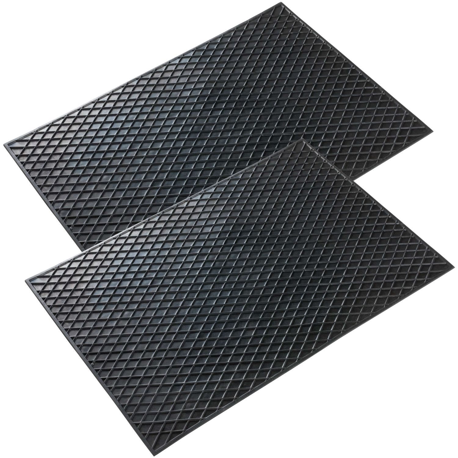 WALSER Universal-Fußmatten 2x Gummimatte Automatte Gummi Universal 50x70cm (2 St), für Universal Universell, Gummi-Matte Fußmatte Kofferraum Schutzmatte Auto PKW Garage Haushalt